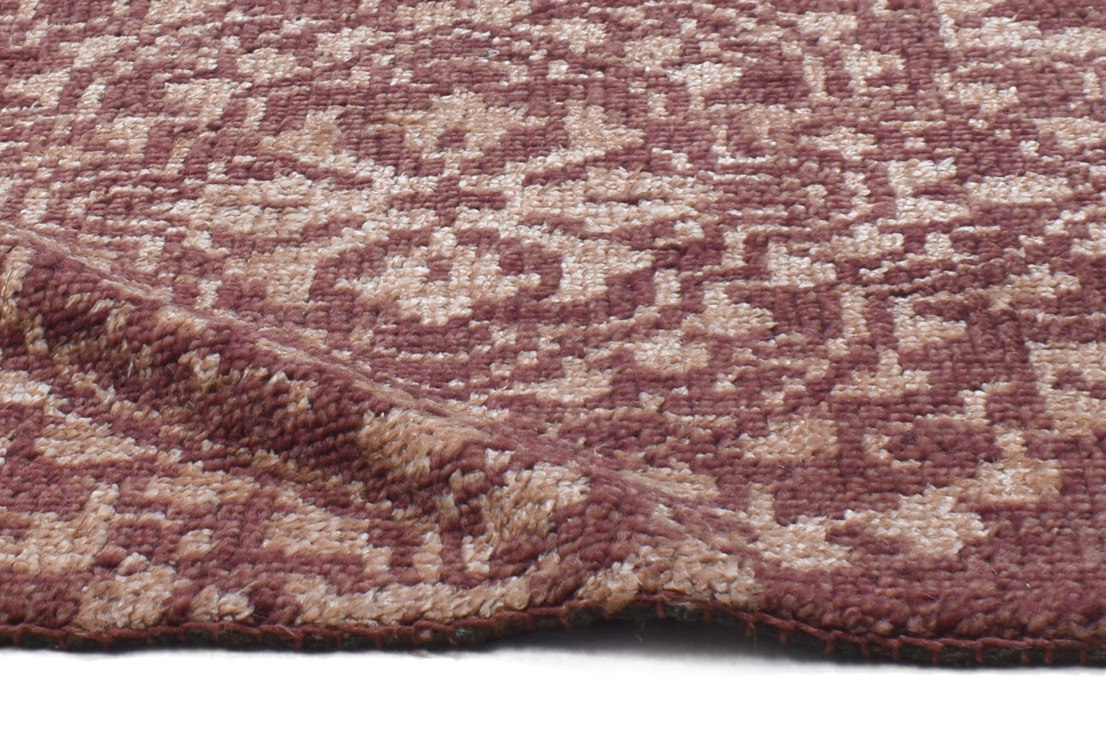 2' X 2' Rug Wool / Silk Red Modern Hand Knotted Moroccan Trellis Small Carpet 7864129421461