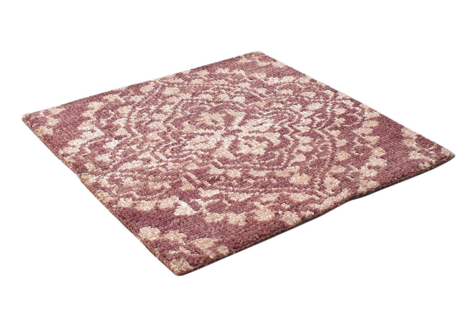 2' X 2' Rug Wool / Silk Red Modern Hand Knotted Moroccan Trellis Small Carpet 7864129421461