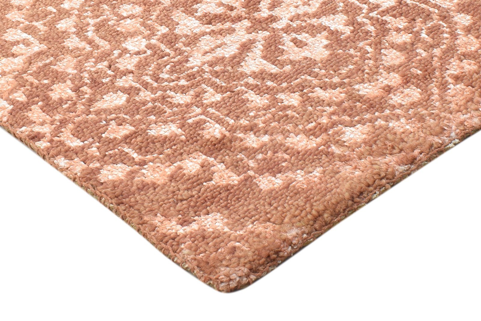 2' X 2' Rug Wool / Silk Rust Modern Hand Knotted Moroccan Trellis Small Carpet 7864124244117