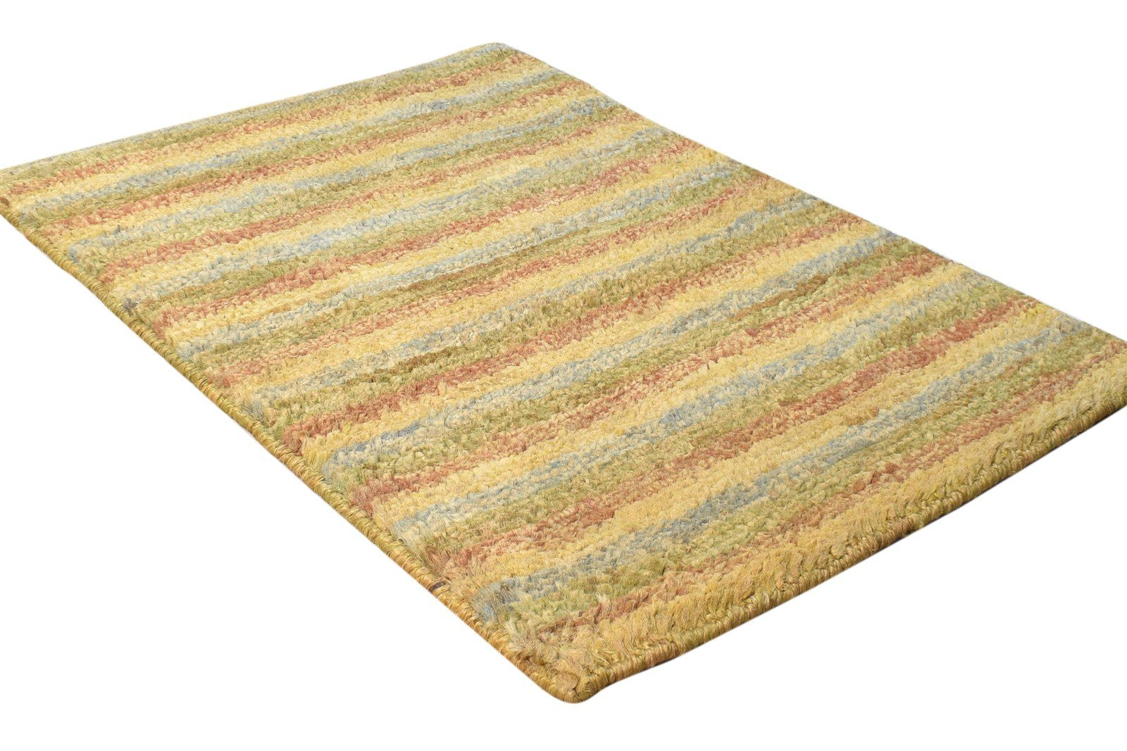 2' X 3' Rug Hemp Brown Modern Hand Knotted American Abstract Small Carpet 7865141231765