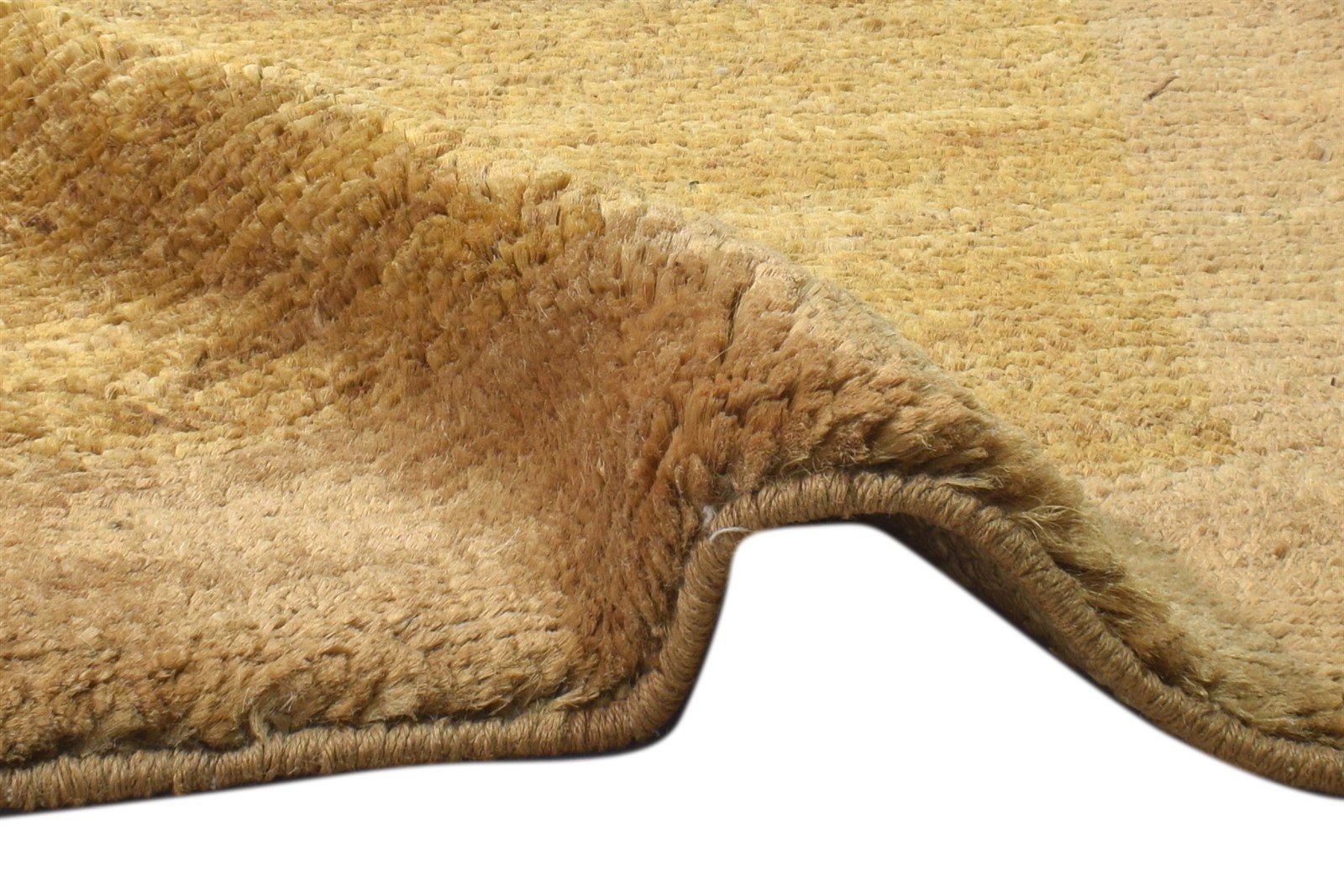2' X 3' Rug Jute Gold Modern Hand Knotted Scandinavian Solid Small Carpet 7864100389013