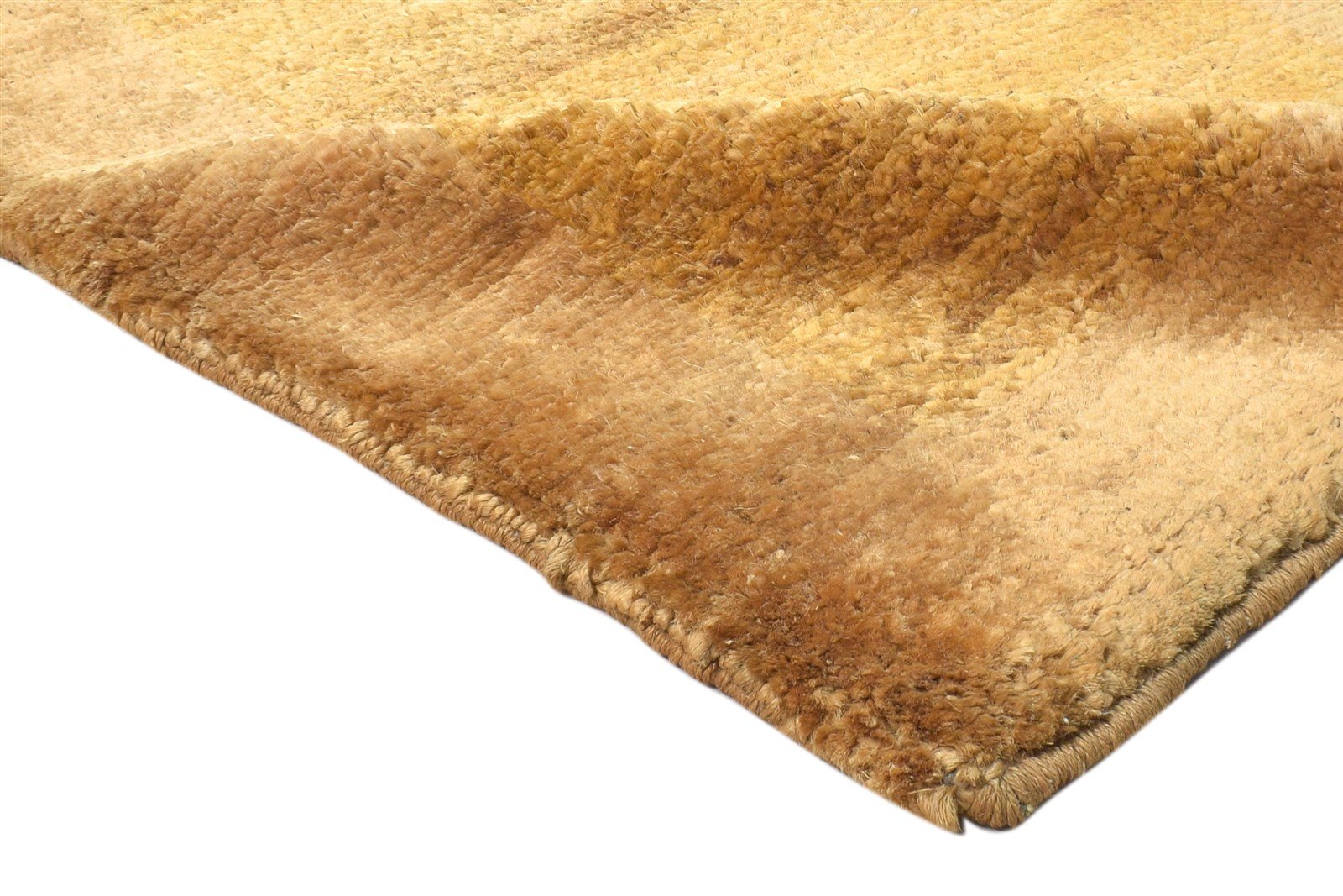 2' X 3' Rug Jute Gold Modern Hand Knotted Scandinavian Solid Small Carpet 7864100389013