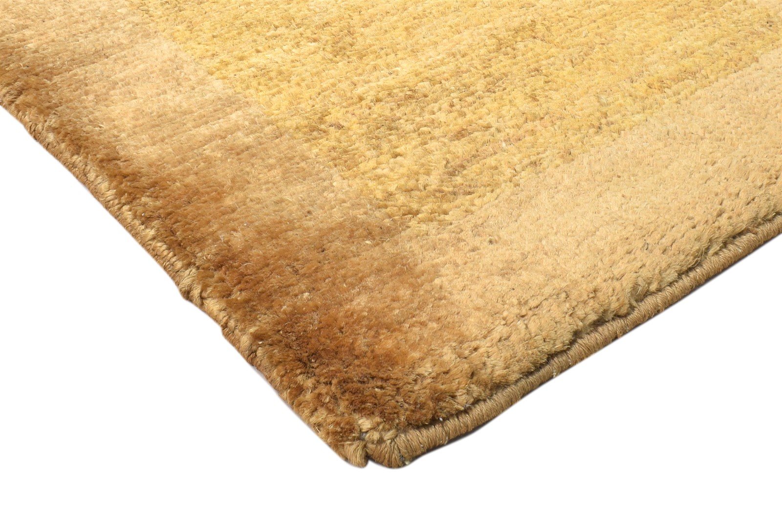 2' X 3' Rug Jute Gold Modern Hand Knotted Scandinavian Solid Small Carpet 7864100389013