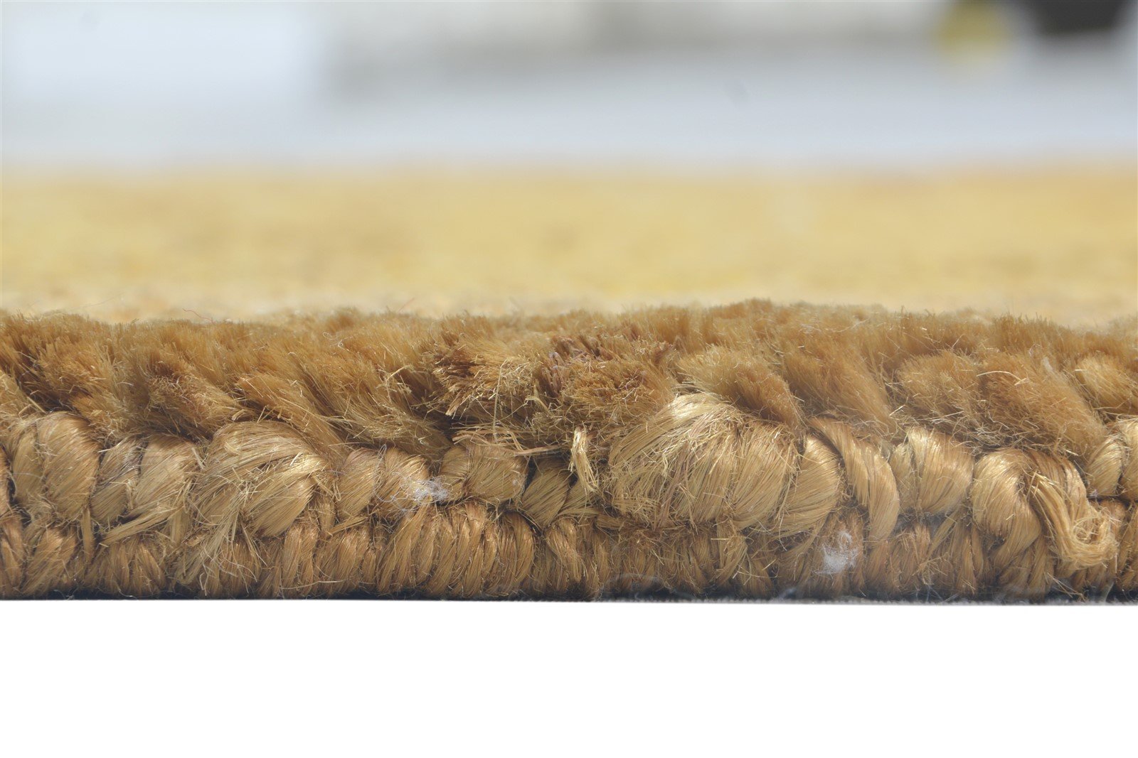 2' X 3' Rug Jute Gold Modern Hand Knotted Scandinavian Solid Small Carpet 7864100389013