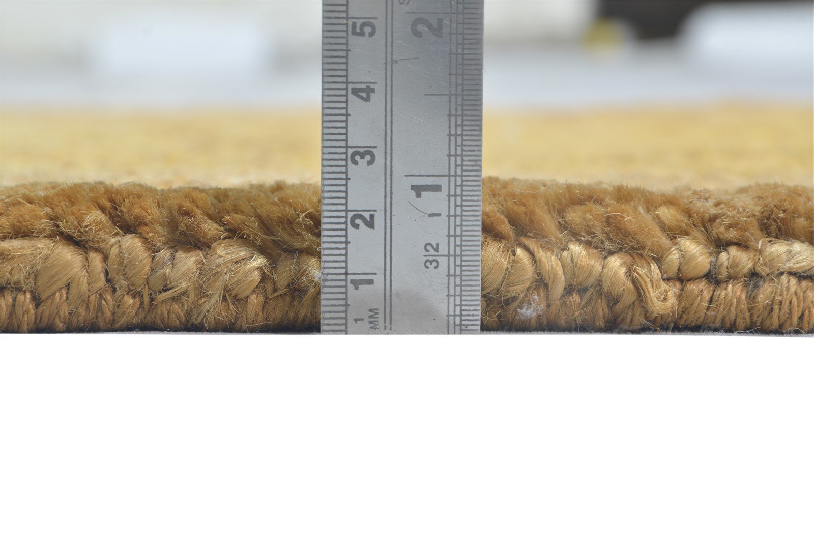 2' X 3' Rug Jute Gold Modern Hand Knotted Scandinavian Solid Small Carpet 7864100389013