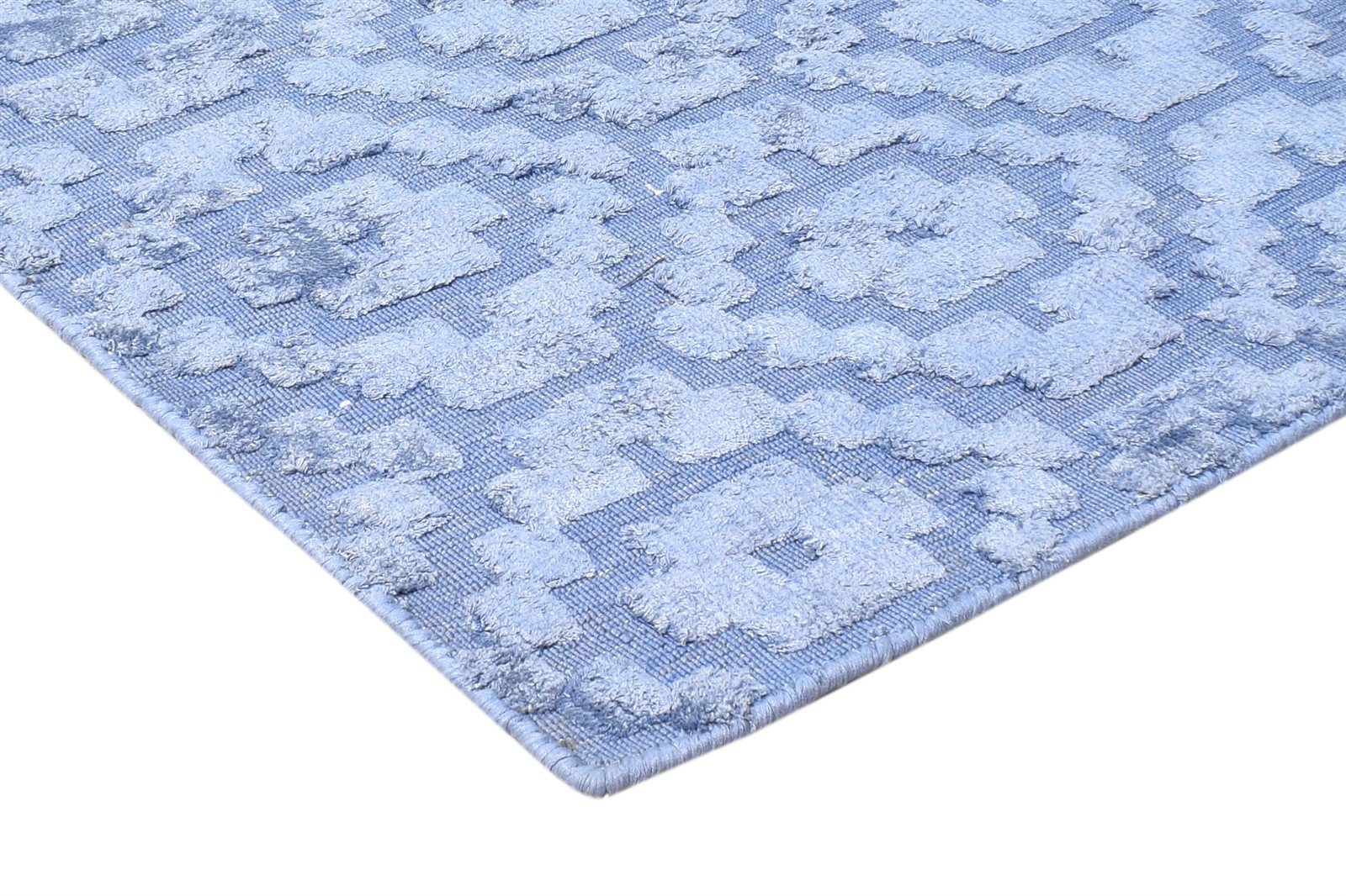2' X 3' Rug Silk Blue Modern Handloom Scandinavian Nordic Small Carpet 7865132941461