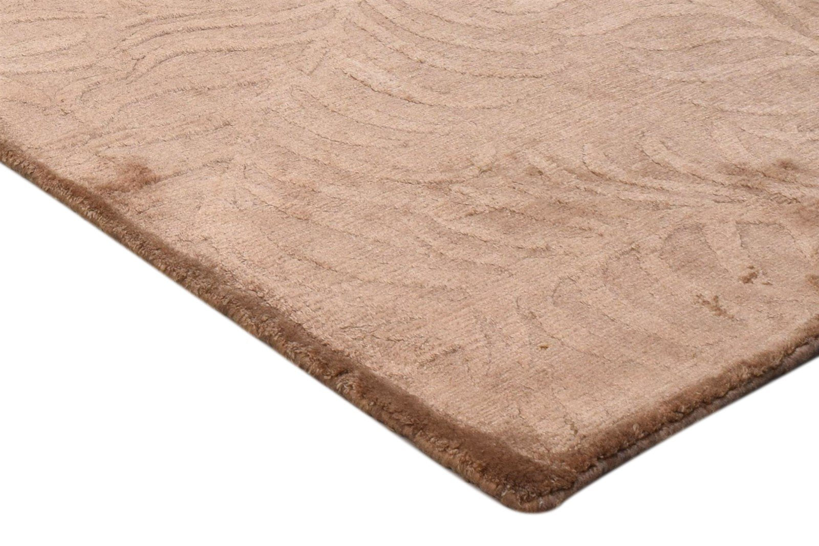 2' X 3' Rug Silk Brown Modern Handloom French Floral Small Carpet 7860698054805