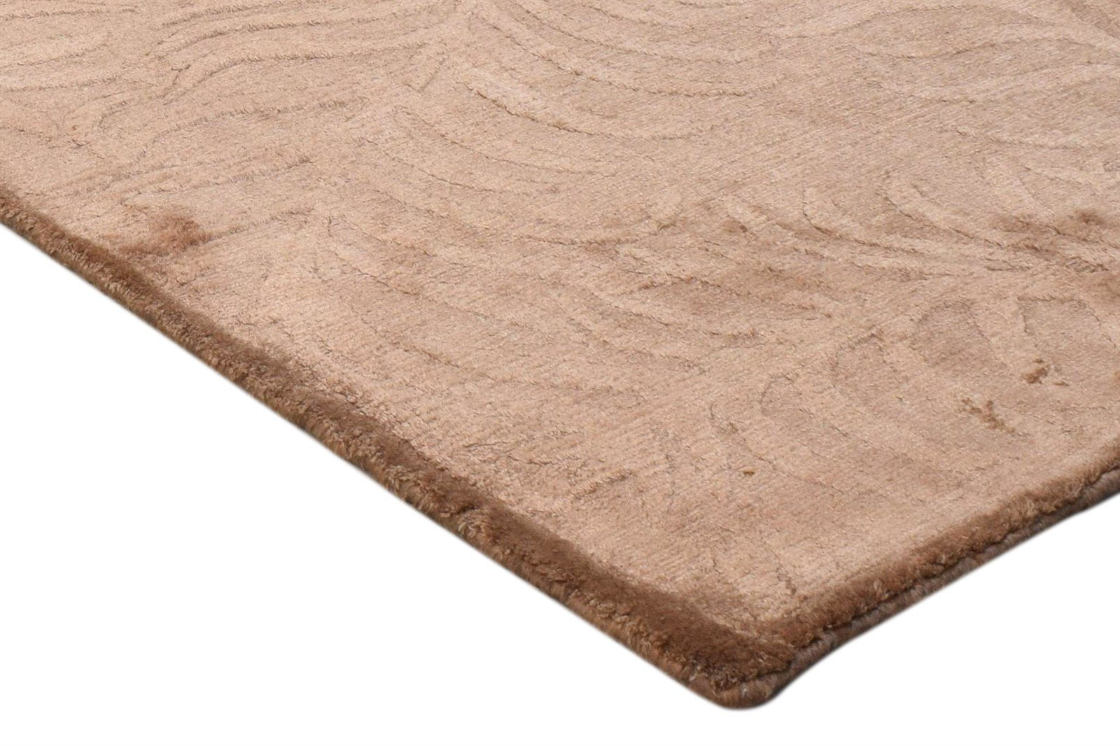 2' X 3' Rug Silk Brown Modern Handloom French Floral Small Carpet 7860698054805