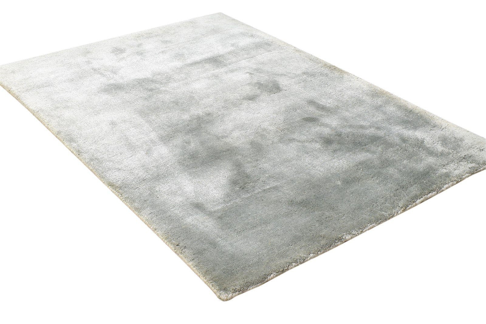 2' X 3' Rug Silk Grey Modern Hand Woven Scandinavian Solid Small Carpet 7865141821589