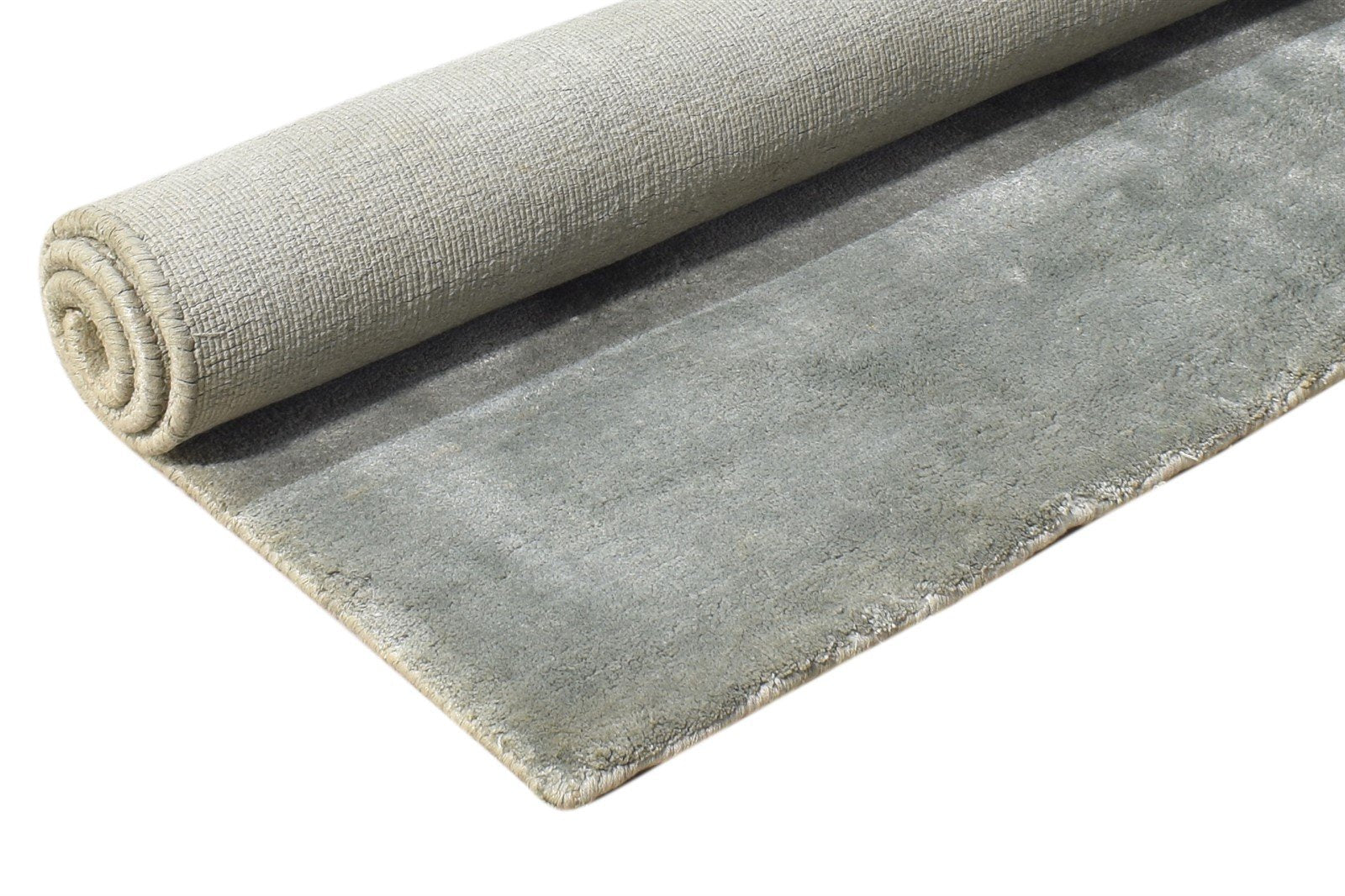 2' X 3' Rug Silk Grey Modern Hand Woven Scandinavian Solid Small Carpet 7865141821589