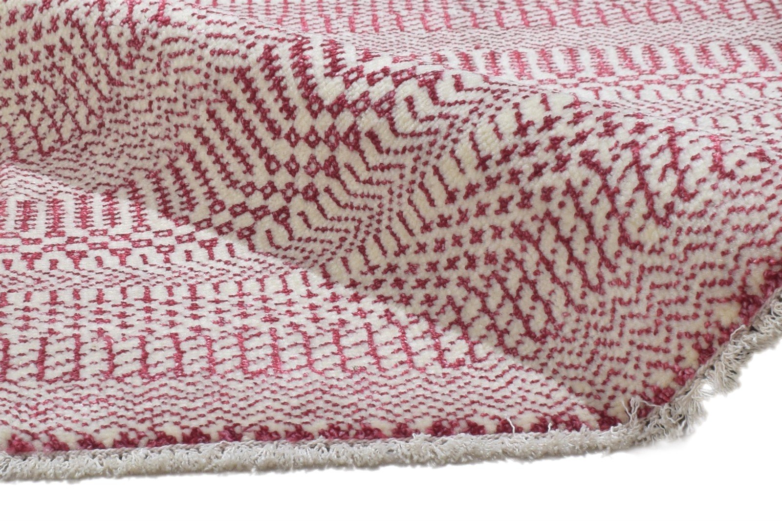 2' X 3' Rug Silk Red Modern Hand Knotted Scandinavian Grass Trellis Small Carpet 7864216584341