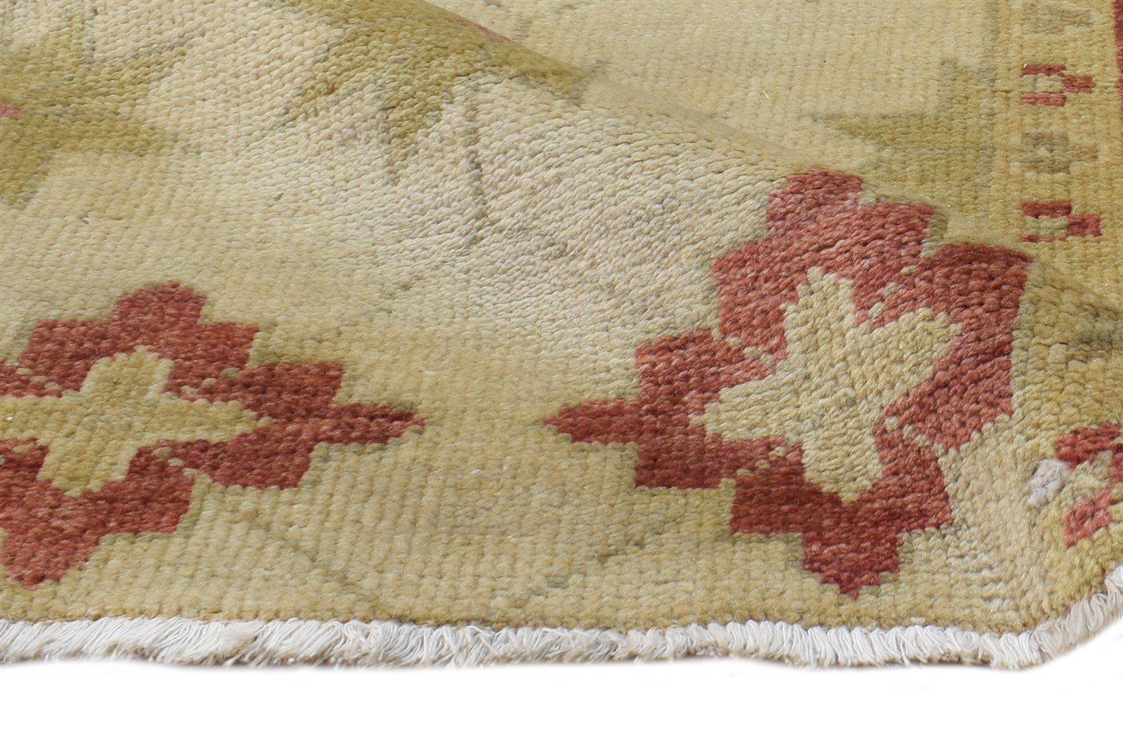 2' X 3' Rug Wool Beige Persian Hand Knotted Oushak Oriental Small Carpet 7865143885973