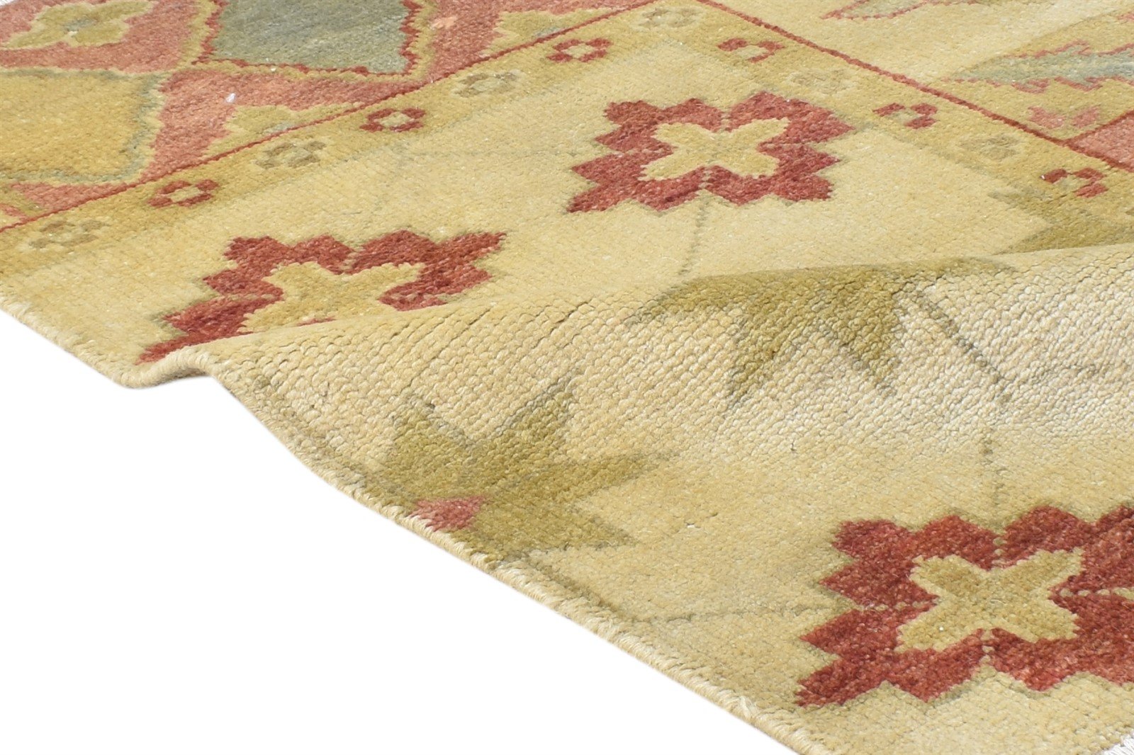 2' X 3' Rug Wool Beige Persian Hand Knotted Oushak Oriental Small Carpet 7865143885973