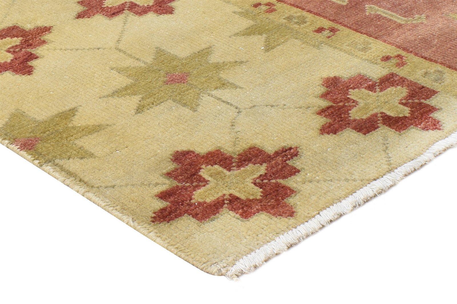 2' X 3' Rug Wool Beige Persian Hand Knotted Oushak Oriental Small Carpet 7865143885973