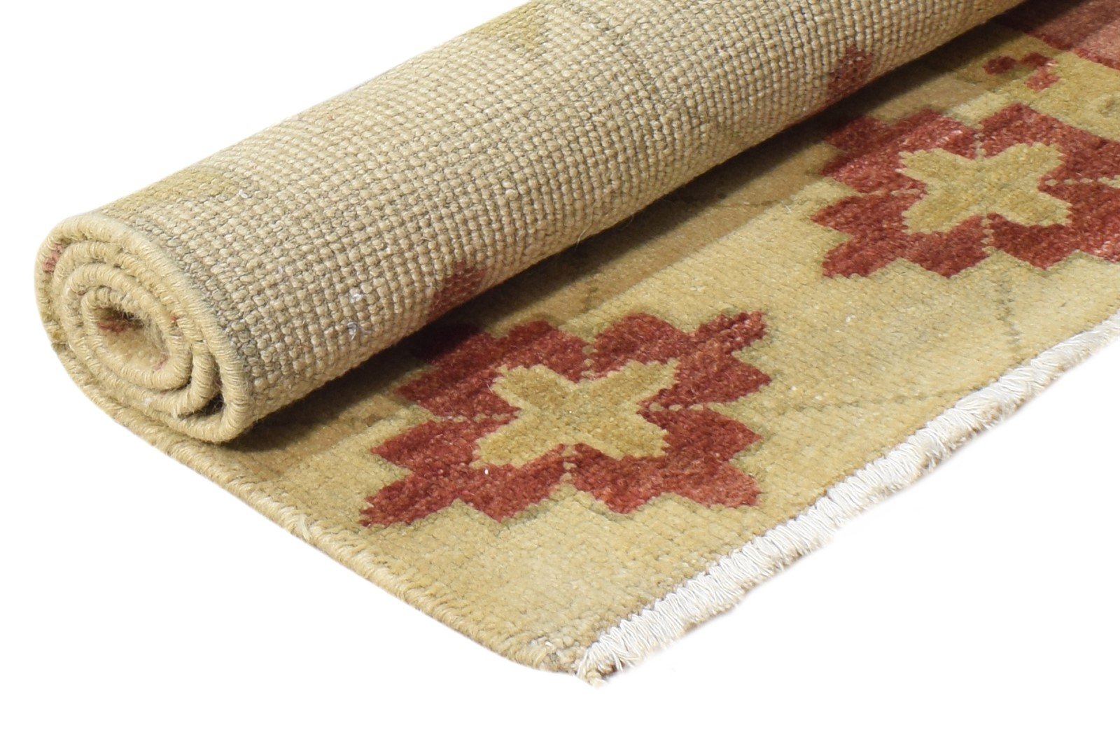 2' X 3' Rug Wool Beige Persian Hand Knotted Oushak Oriental Small Carpet 7865143885973
