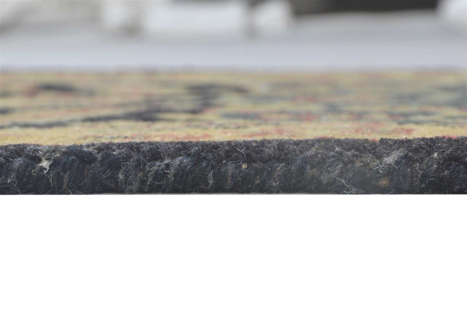 2' X 3' Rug Wool Black Persian Hand Tufted Kashan Oriental Small Carpet 7864172282005