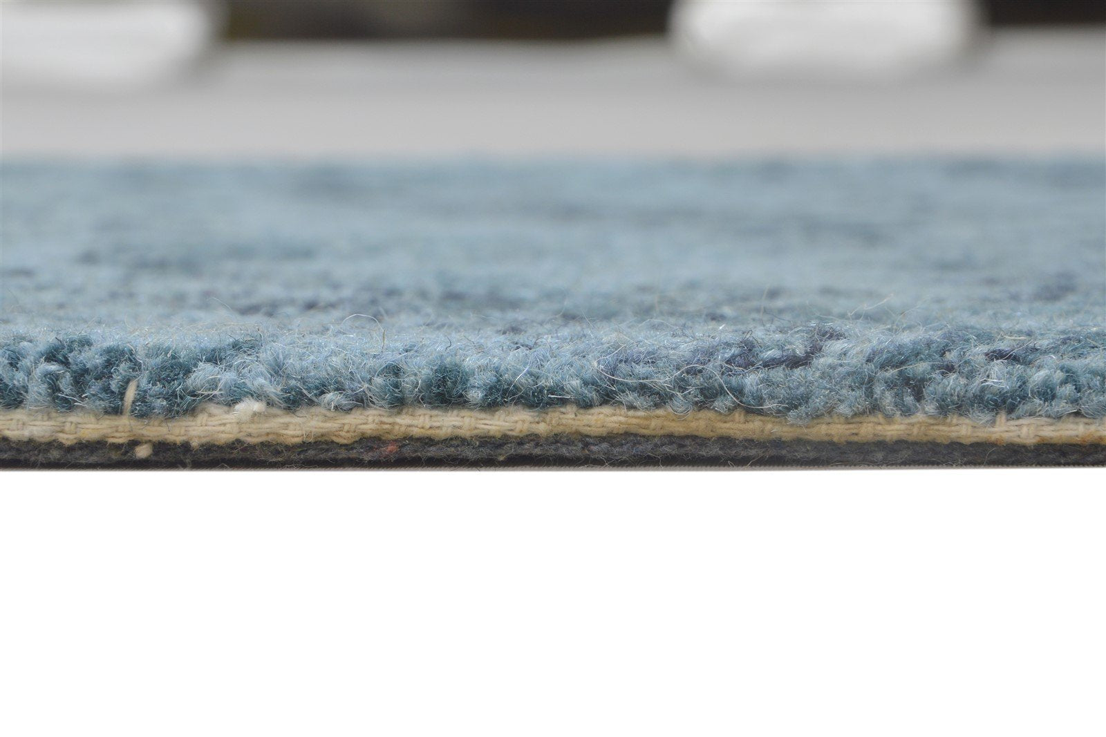 2' X 3' Rug Wool Blue Modern Hand Tufted Moroccan Chevron Small Carpet 7864141643925