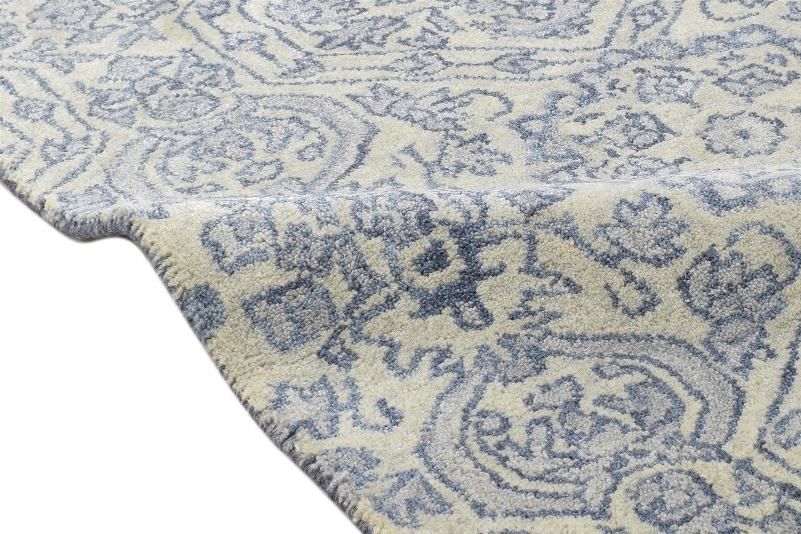 2' X 3' Rug Wool Blue Modern Hand Tufted Moroccan Trellis Small Carpet 7864136859797