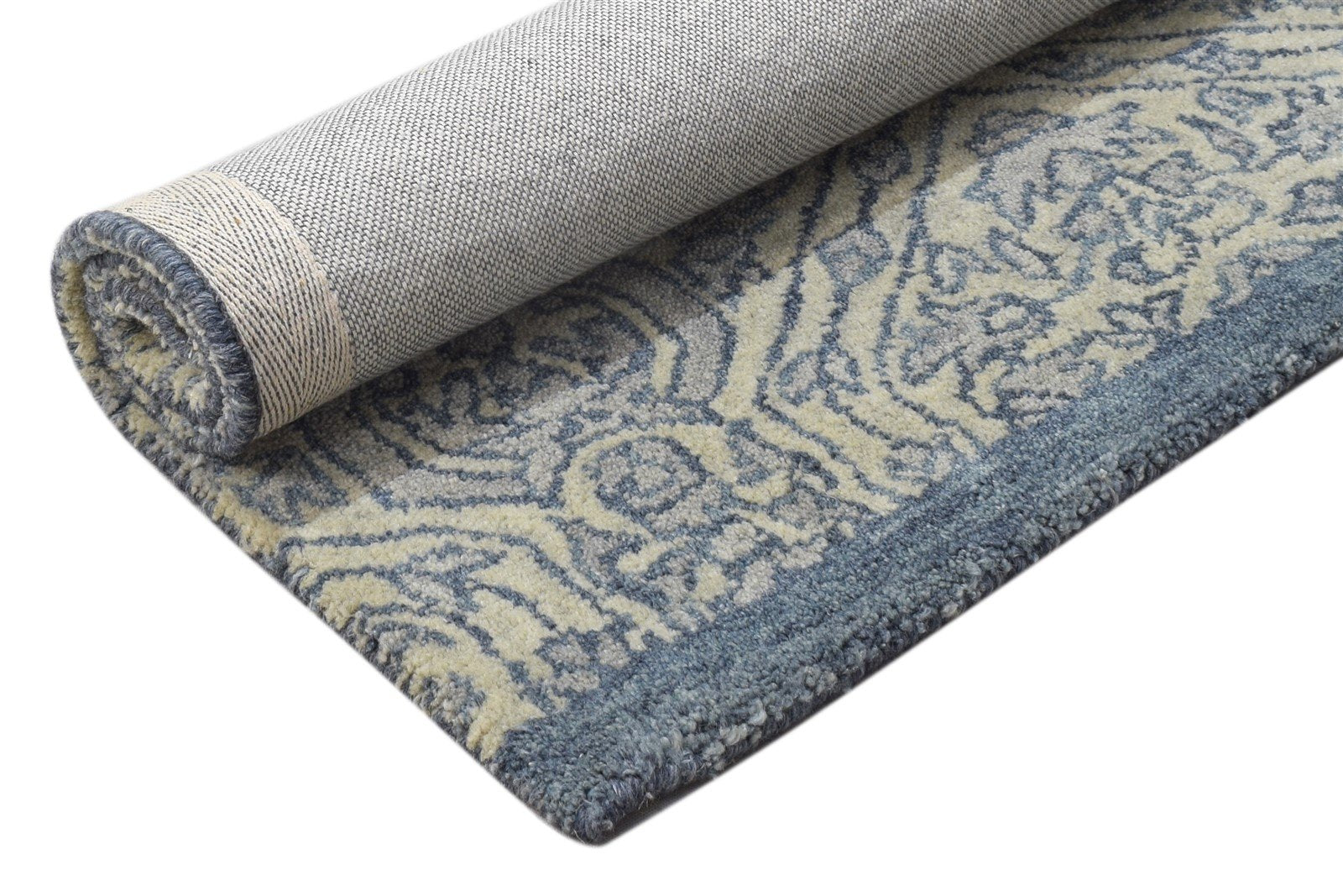2' X 3' Rug Wool Blue Modern Hand Tufted Moroccan Trellis Small Carpet 7864136859797