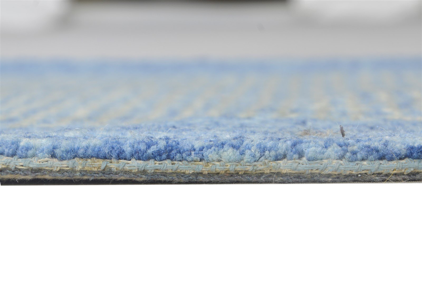 2' X 3' Rug Wool Blue Modern Hand Tufted Scandinavian Bordered Small Carpet 7864135745685