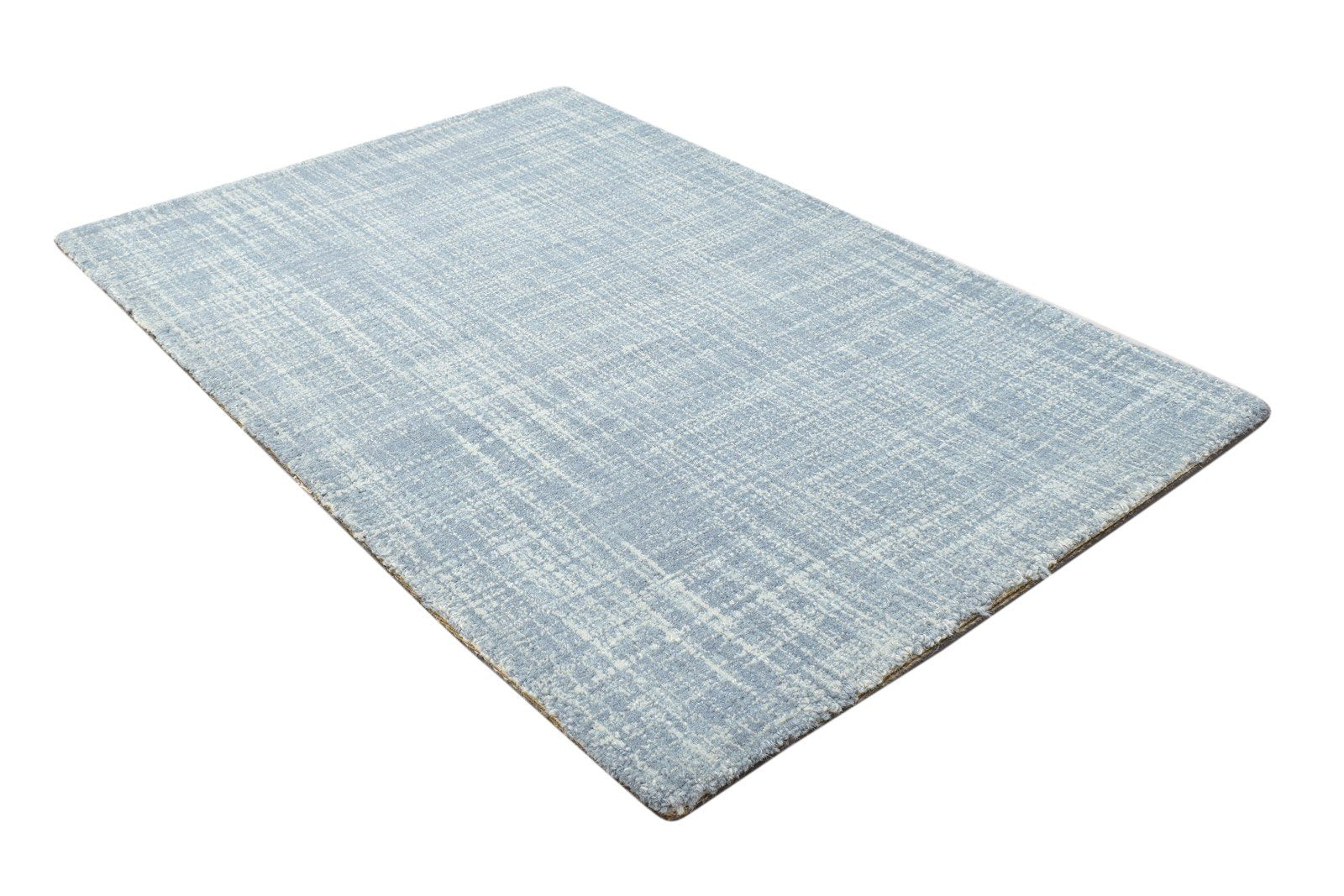2' X 3' Rug Wool Blue Modern Hand Tufted Scandinavian Geometric Small Carpet 7864141840533
