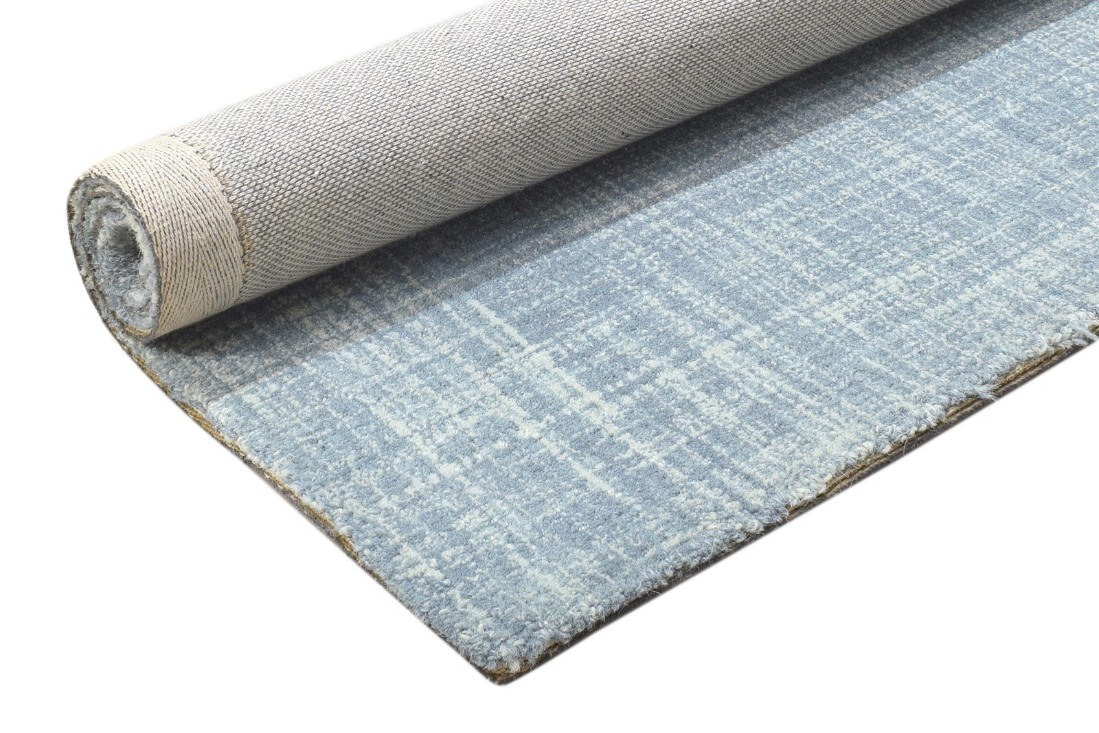 2' X 3' Rug Wool Blue Modern Hand Tufted Scandinavian Geometric Small Carpet 7864141840533