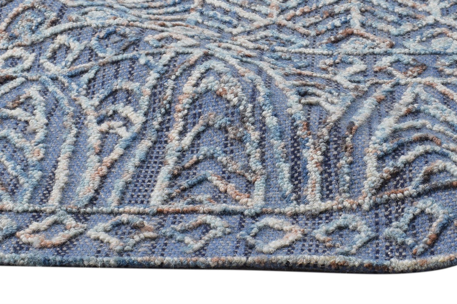 2' X 3' Rug Wool Blue Modern Hand Tufted Scandinavian Nordic Small Carpet 7865180225685