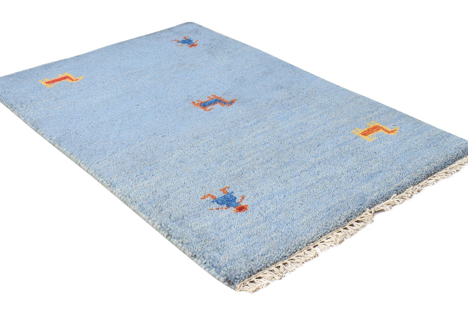 2' X 3' Rug Wool Blue Southwestern Hand Knotted American Tribal Small Carpet 7865061834901