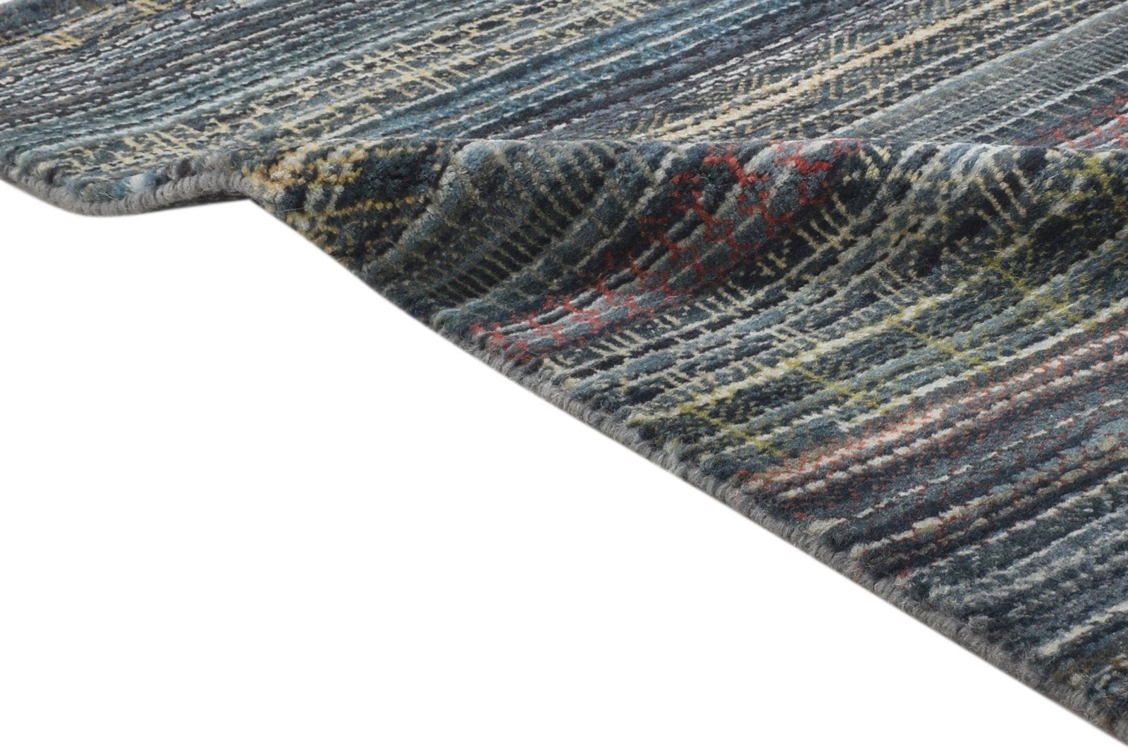 2' X 3' Rug Wool Charcoal Modern Hand Knotted Bohemian Striped Small Carpet 7864173658261