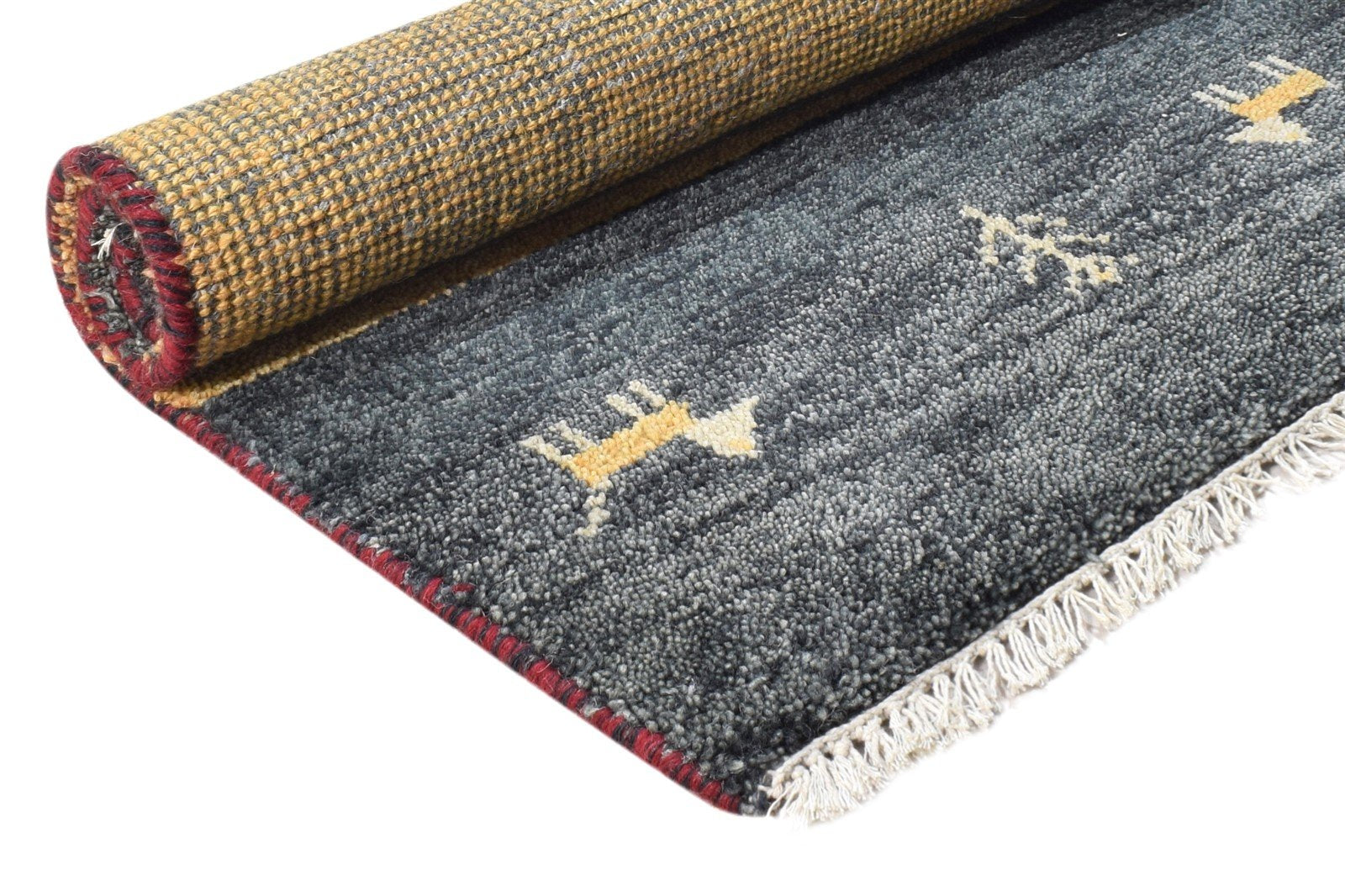 2' X 3' Rug Wool Charcoal Southwestern Hand Knotted American Tribal Small Carpet 7865062949013