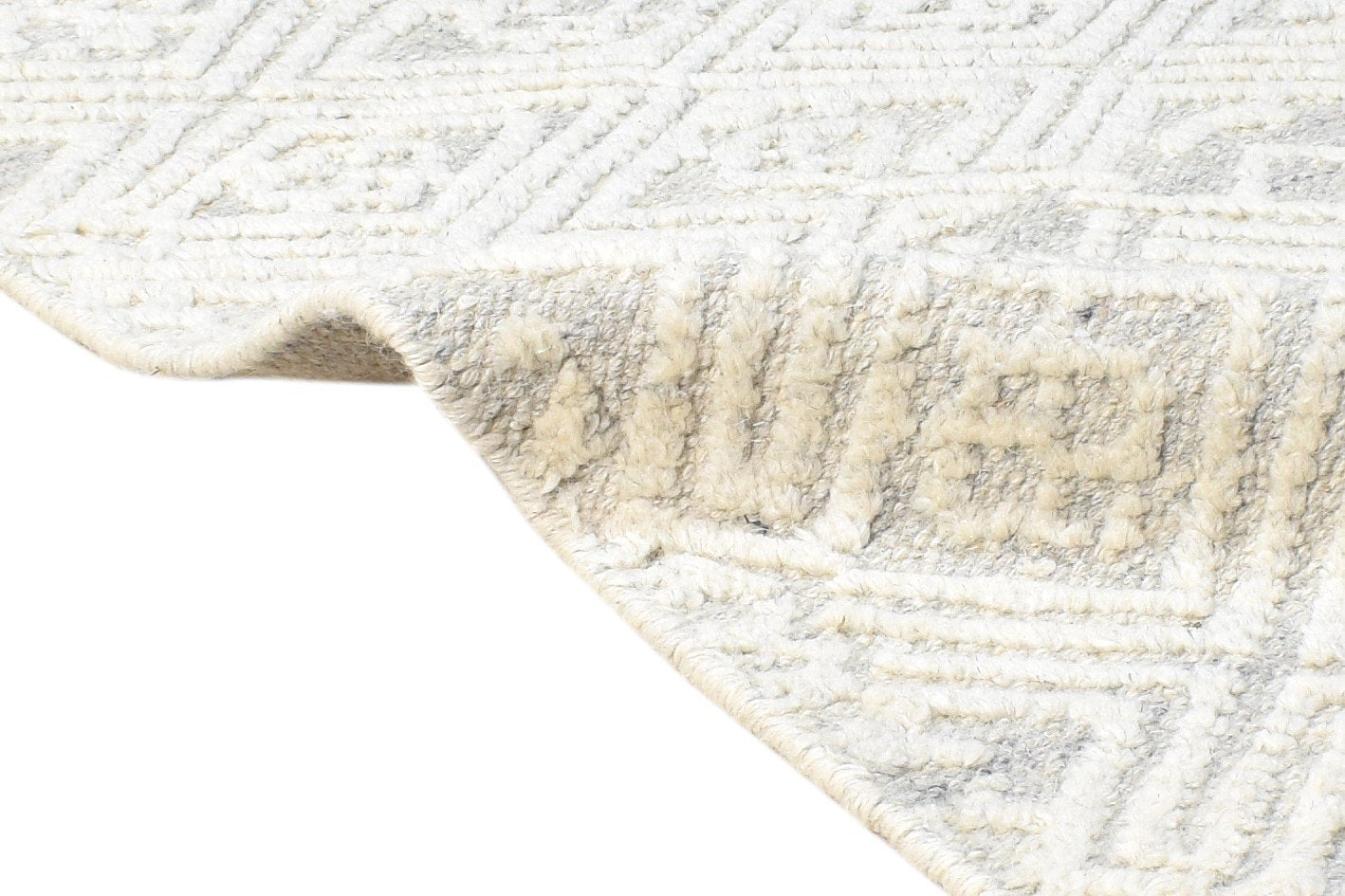 Felicdad 2' X 3' Rug Wool Cream Modern Hand Knotted Scandinavian Nordic 7865122816149