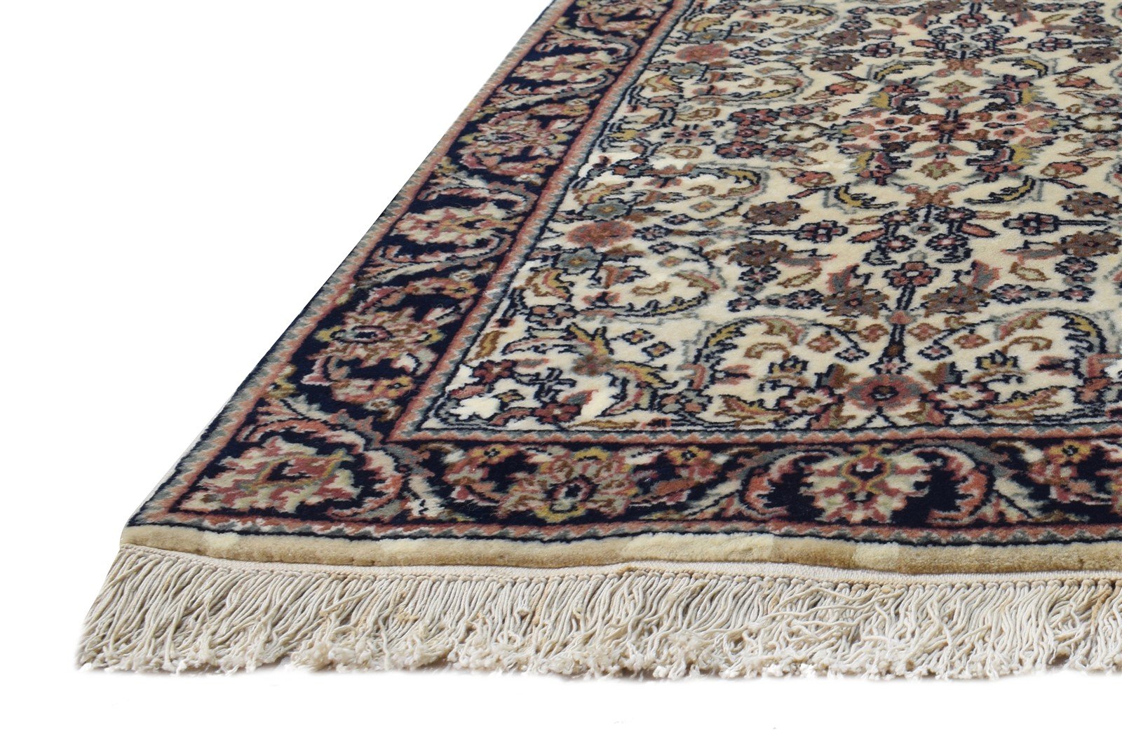 2' X 3' Rug Wool Cream Persian Hand Knotted Kashan Oriental Small Carpet 7864677662869