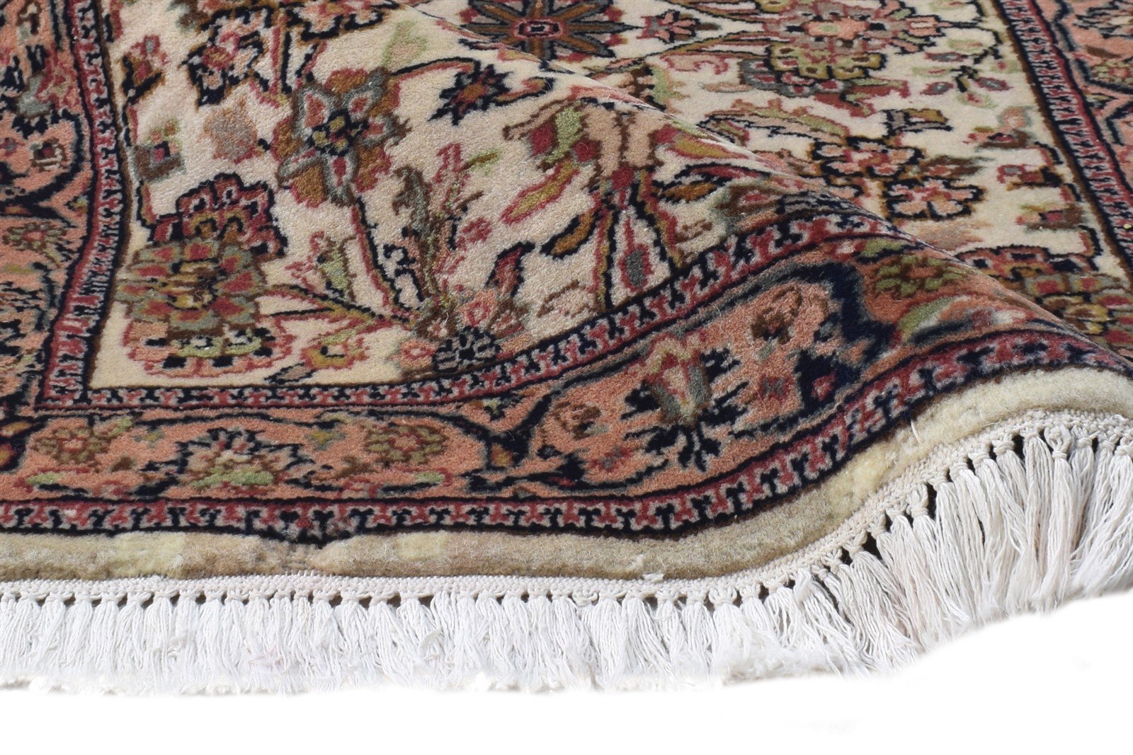 2' X 3' Rug Wool Cream Persian Hand Knotted Kashan Oriental Small Carpet 7864645681301
