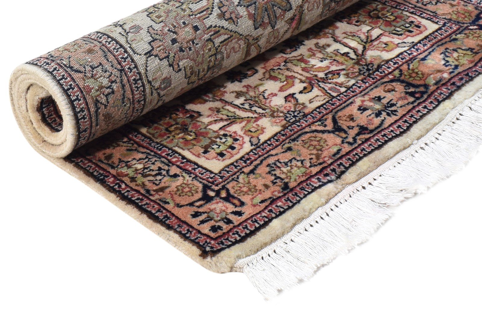 2' X 3' Rug Wool Cream Persian Hand Knotted Kashan Oriental Small Carpet 7864645681301