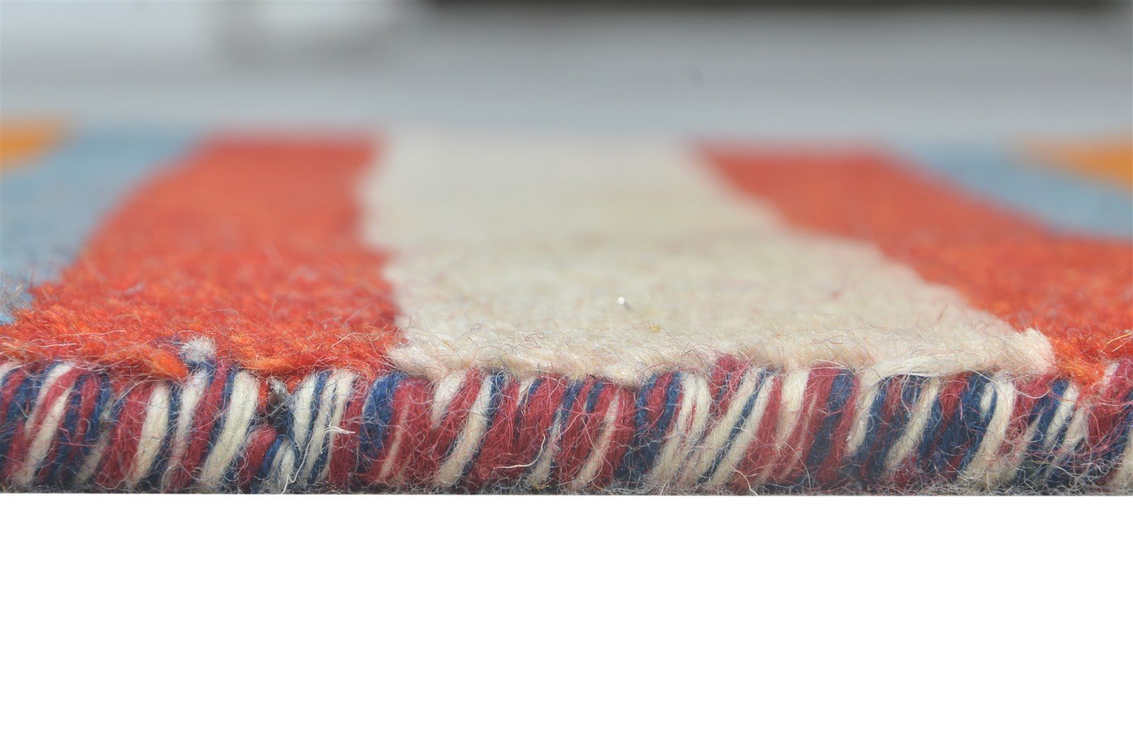 2' X 3' Rug Wool Cream Southwestern Hand Knotted Gabbeh Striped Small Carpet 7865063604373