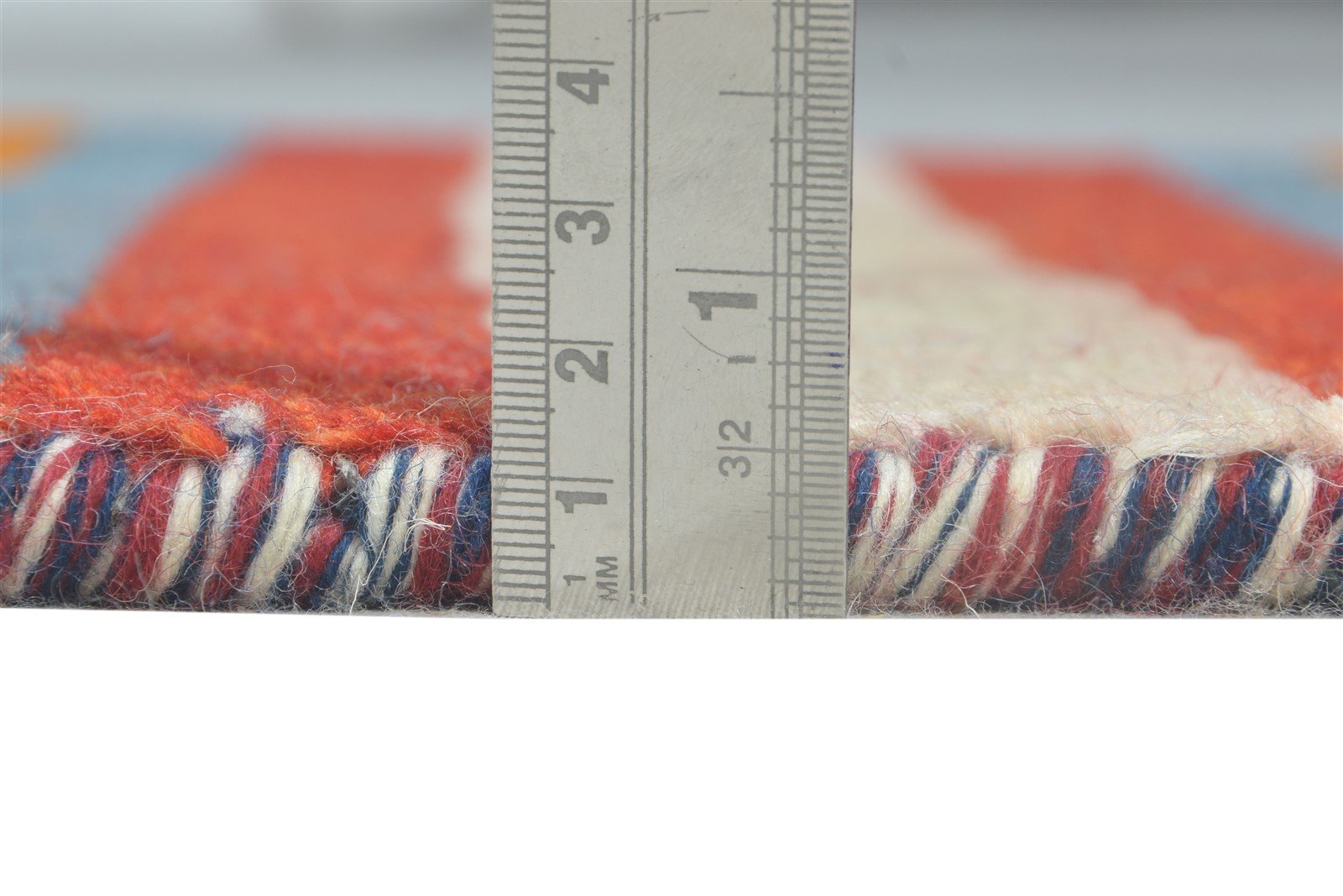 2' X 3' Rug Wool Cream Southwestern Hand Knotted Gabbeh Striped Small Carpet 7865063604373