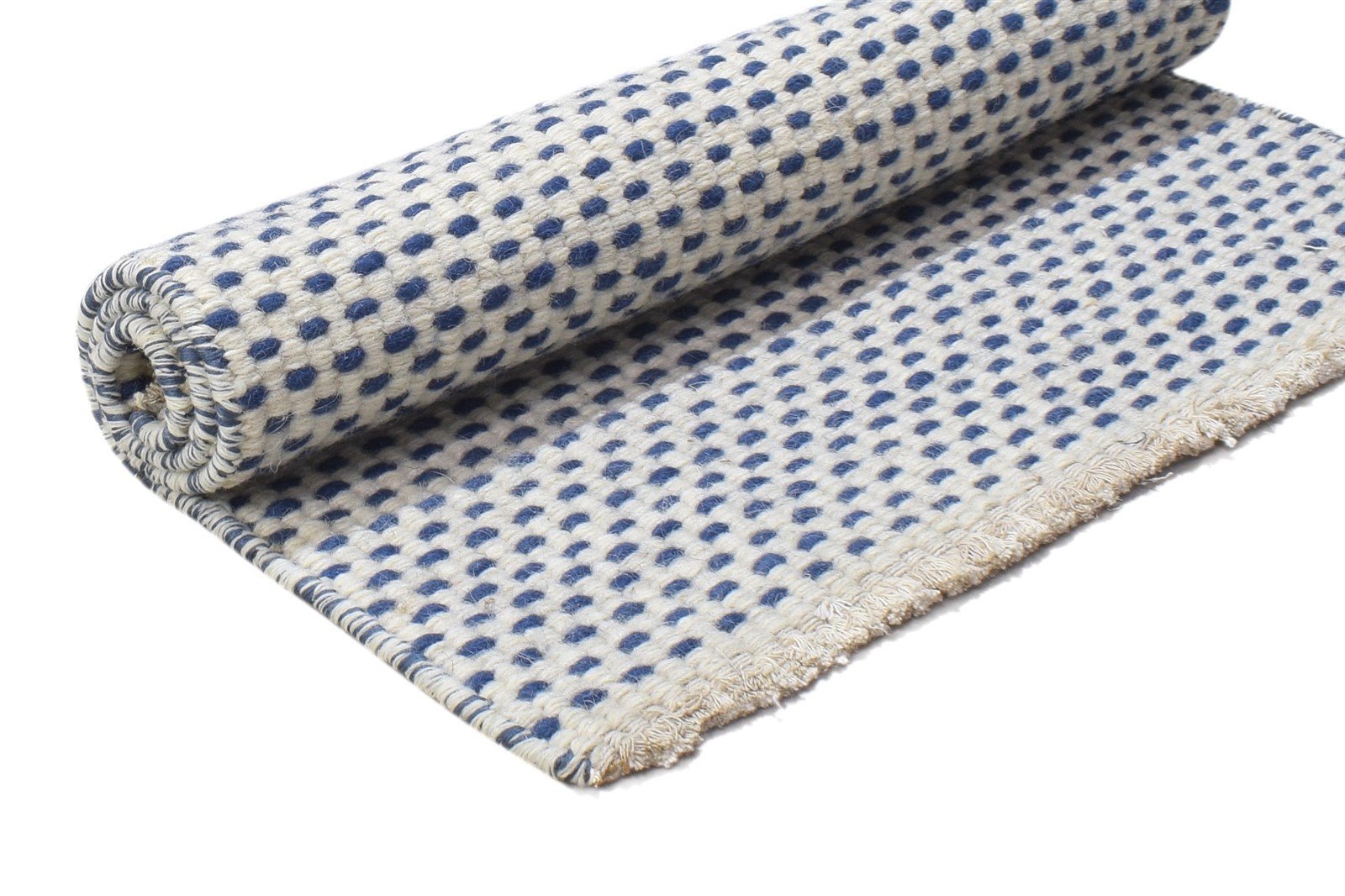 2' X 3' Rug Wool Dark Grey Modern Dhurrie Scandinavian Polka Dots Small Carpet 7864198037653