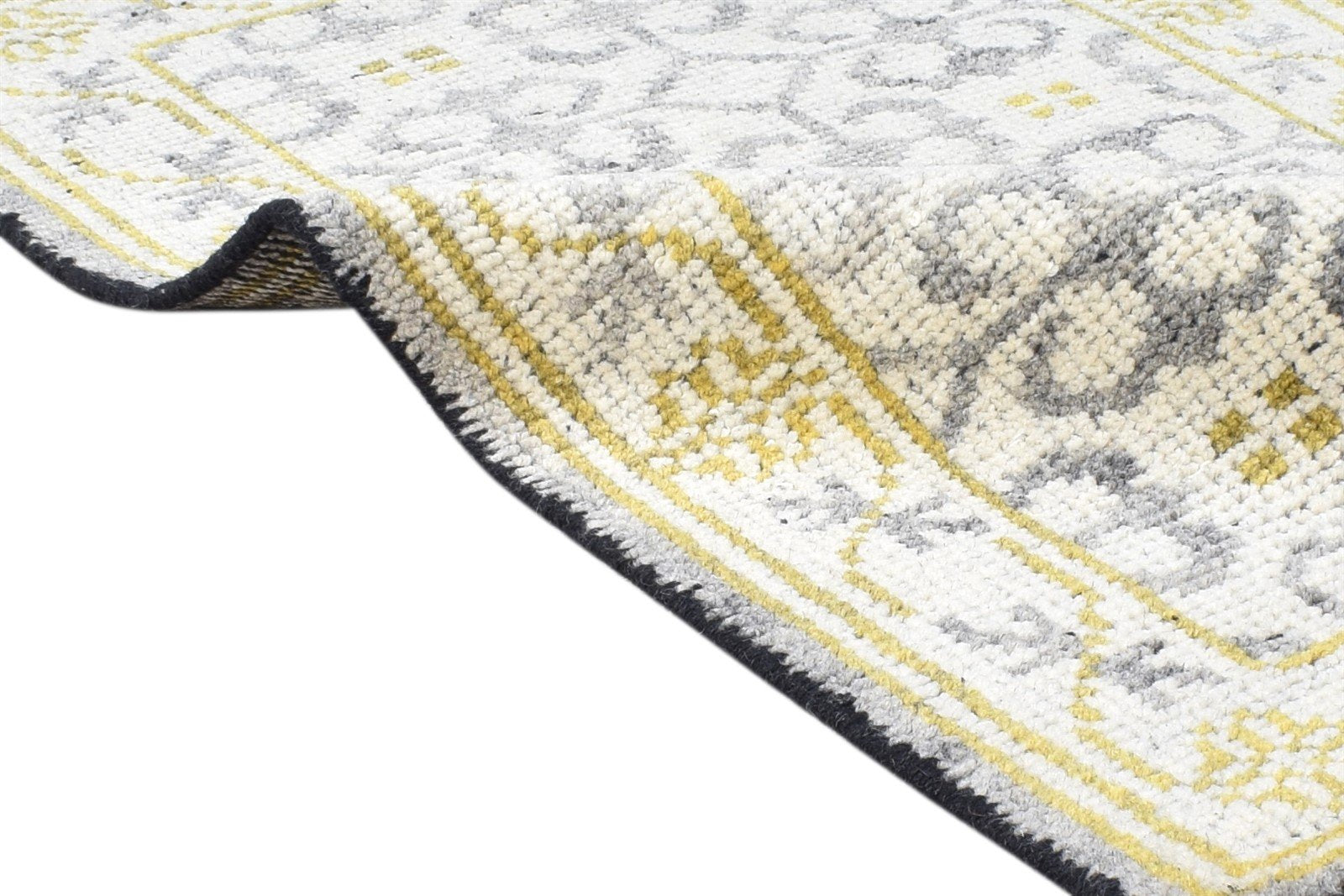 2' X 3' Rug Wool Grey Modern Hand Knotted Scandinavian Nordic Small Carpet 7865123012757