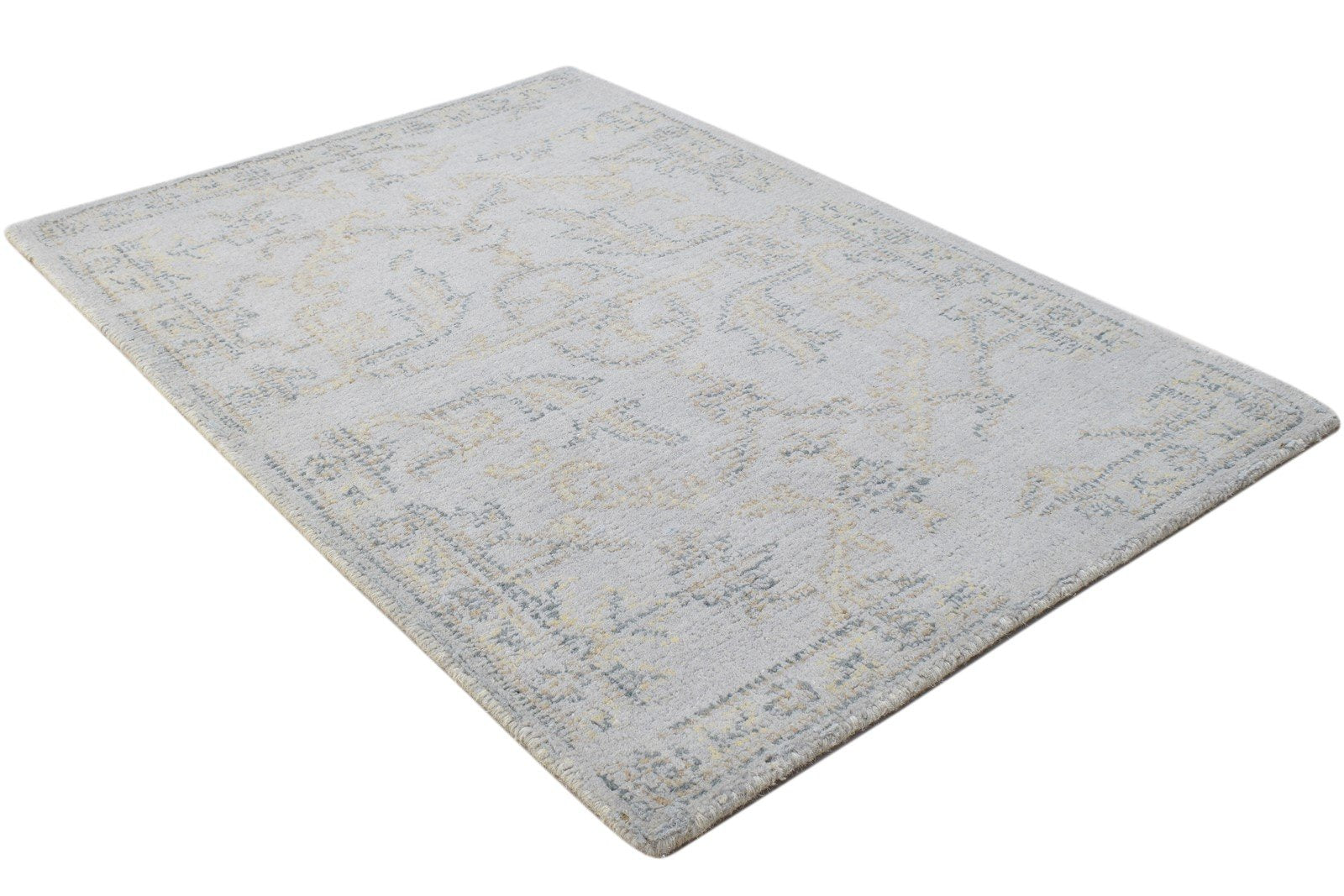 2' X 3' Rug Wool Grey Modern Hand Tufted Oushak Oriental Small Carpet 7864138498197