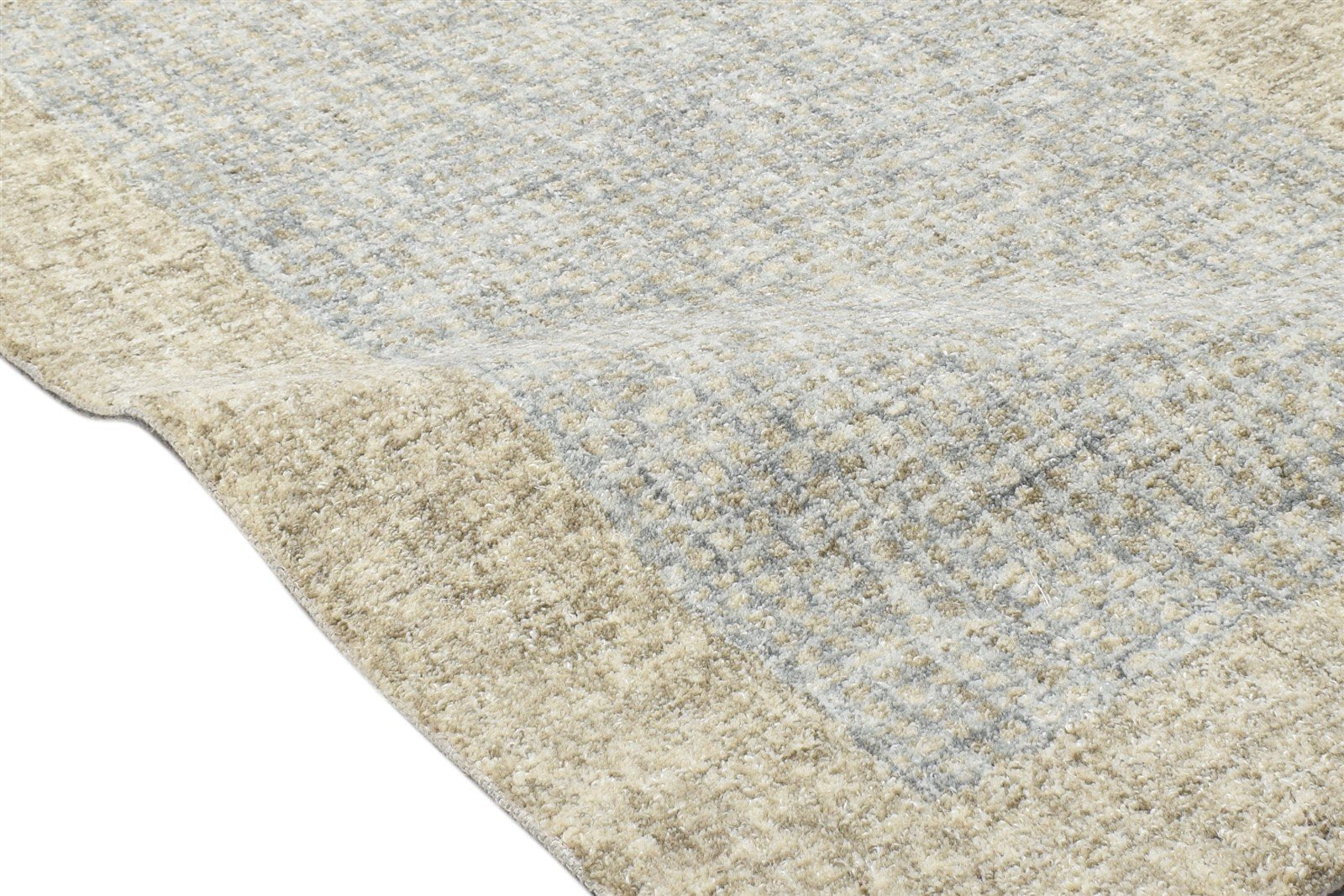 2' X 3' Rug Wool Grey Modern Hand Tufted Scandinavian Bordered Small Carpet 7864137121941