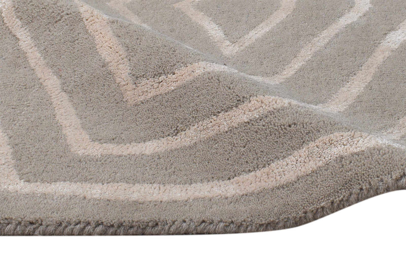 2' X 3' Rug Wool Grey Modern Hand Tufted Scandinavian Geometric Small Carpet 7865072386197