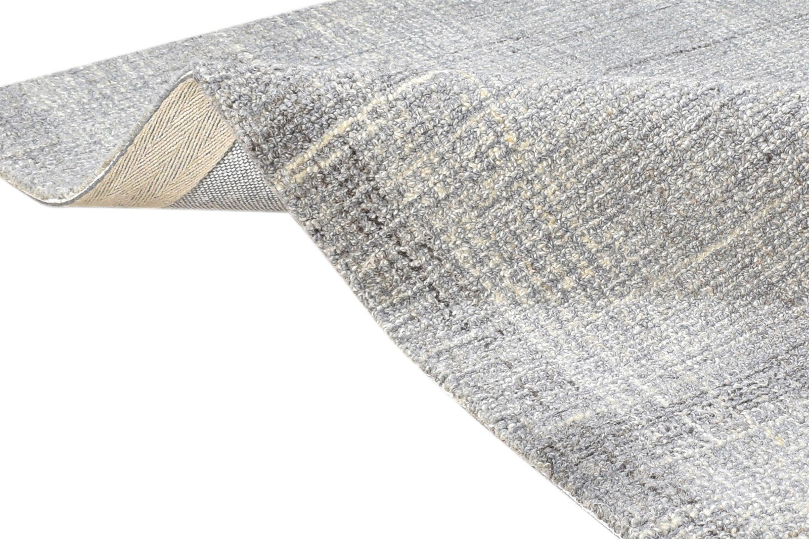 2' X 3' Rug Wool Grey Modern Handloom Scandinavian Solid Small Carpet 7865137987733