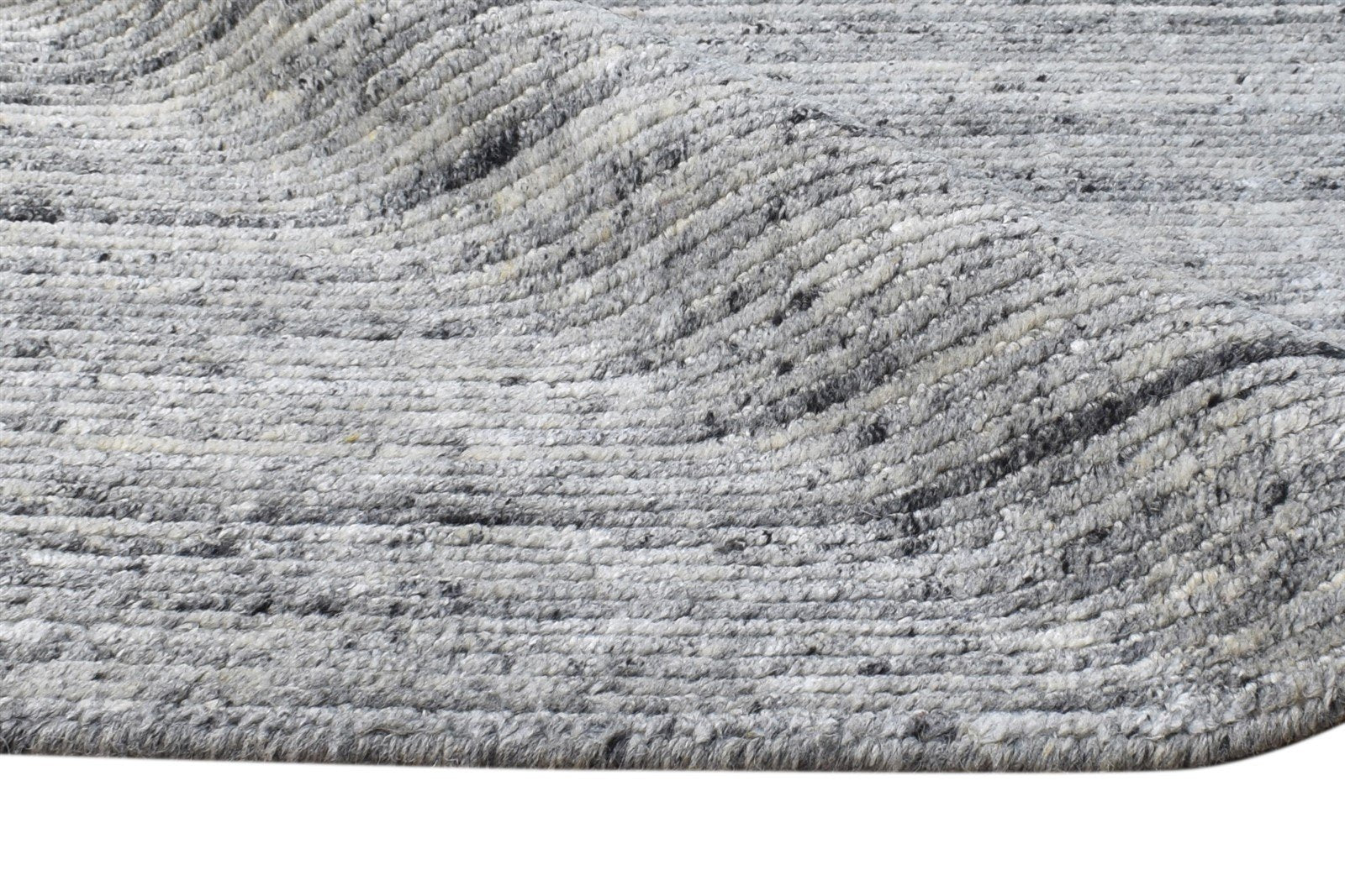 2' X 3' Rug Wool Grey Modern Handloom Scandinavian Solid Small Carpet 7865134481557