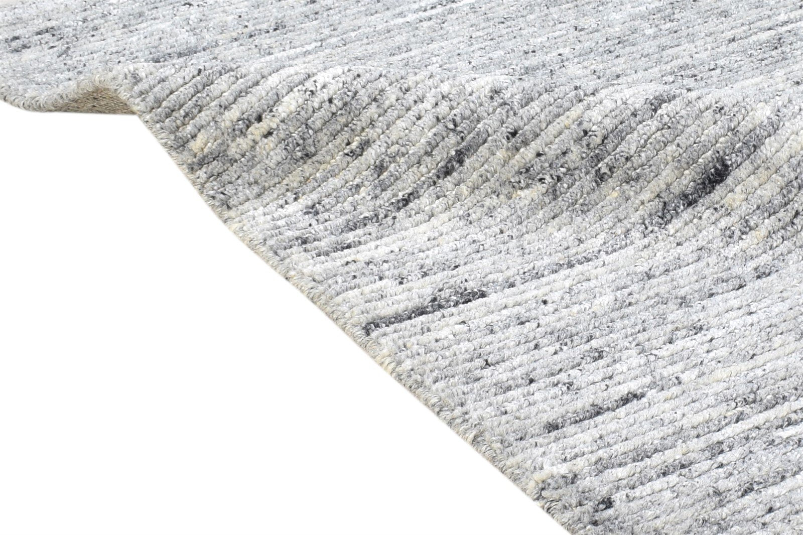 2' X 3' Rug Wool Grey Modern Handloom Scandinavian Solid Small Carpet 7865134481557