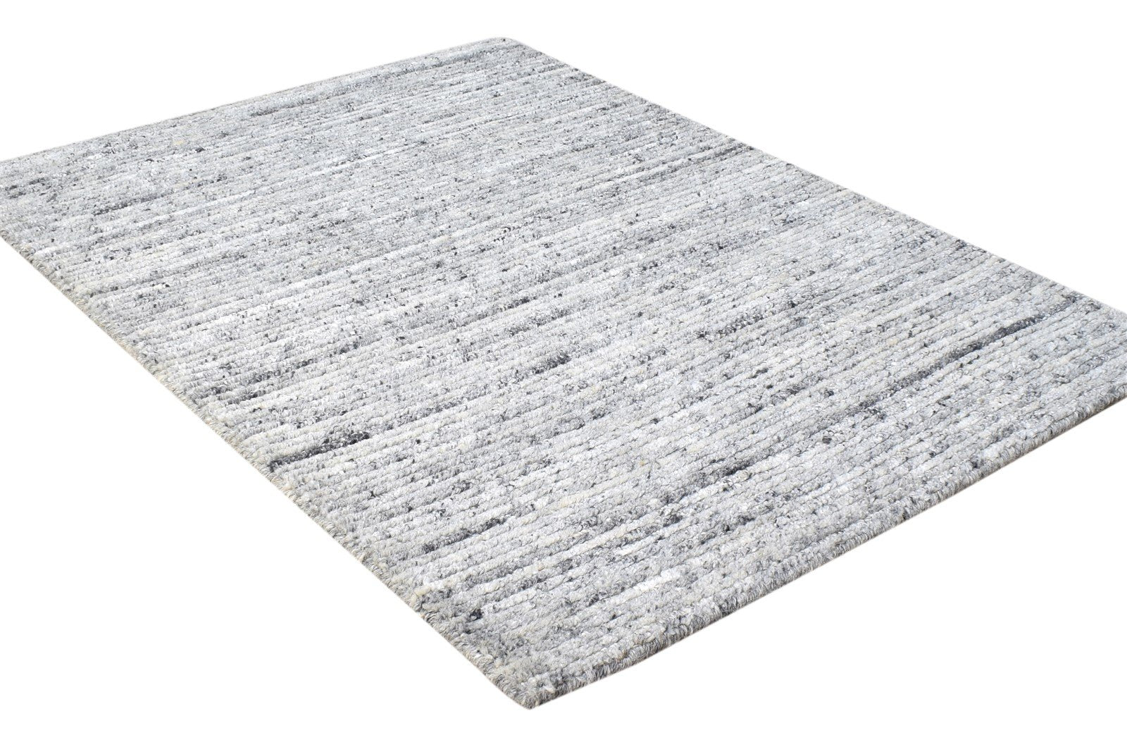 2' X 3' Rug Wool Grey Modern Handloom Scandinavian Solid Small Carpet 7865134481557
