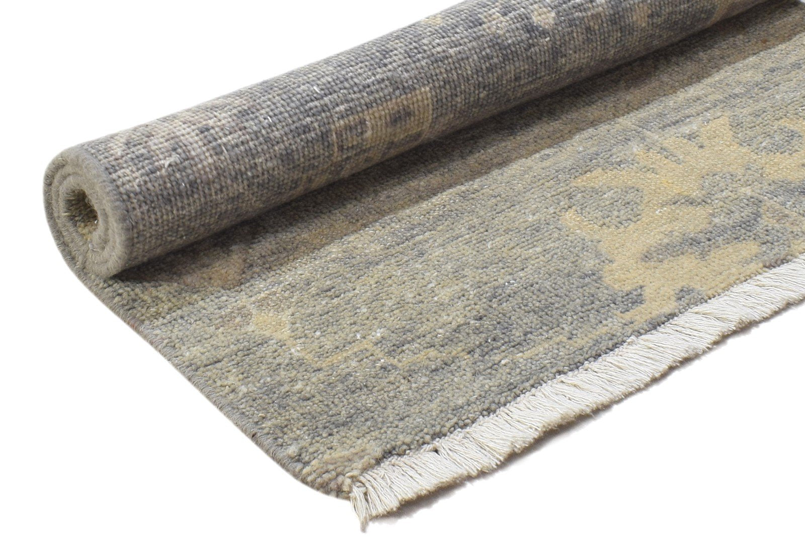 2' X 3' Rug Wool Grey Persian Hand Knotted Oushak Oriental Small Carpet 7864343363733