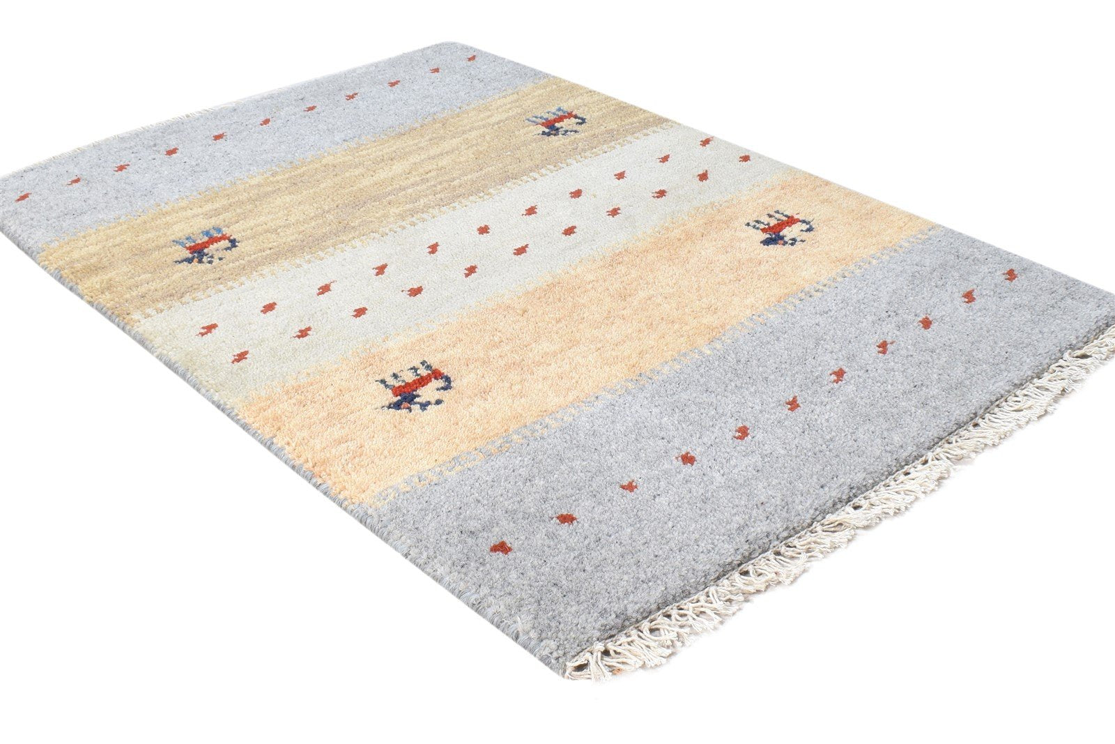 2' X 3' Rug Wool Grey Southwestern Hand Knotted American Tribal Small Carpet 7865062293653