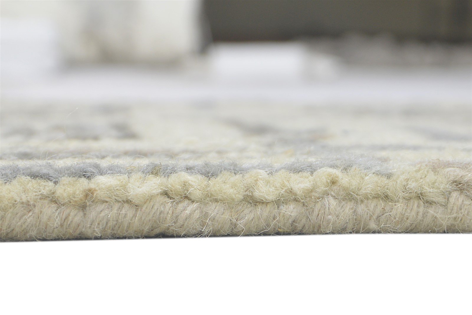 2' X 3' Rug Wool Ivory Modern Hand Tufted Scandinavian Geometric Small Carpet 7860708081813
