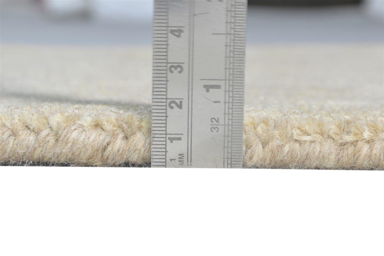 2' X 3' Rug Wool / Jute Beige Modern Handloom Scandinavian Solid Small Carpet 7865138217109