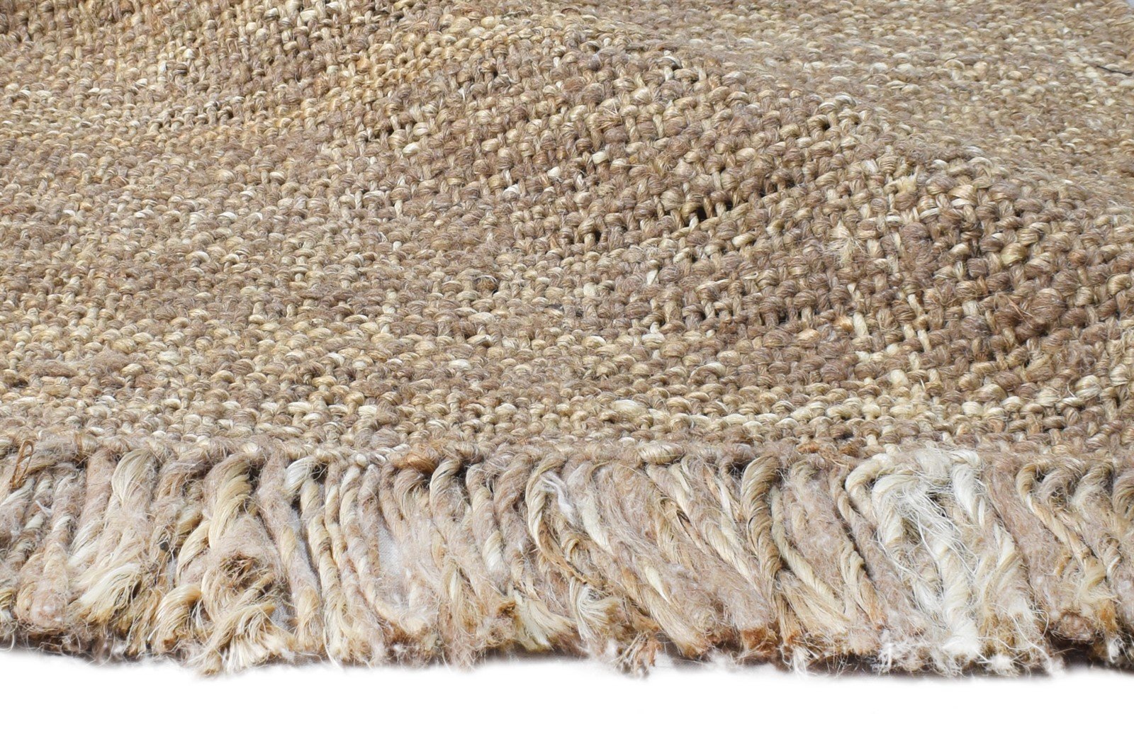 2' X 3' Rug Wool / Jute Brown Modern Flatweave Scandinavian Solid Small Carpet 7865138774165